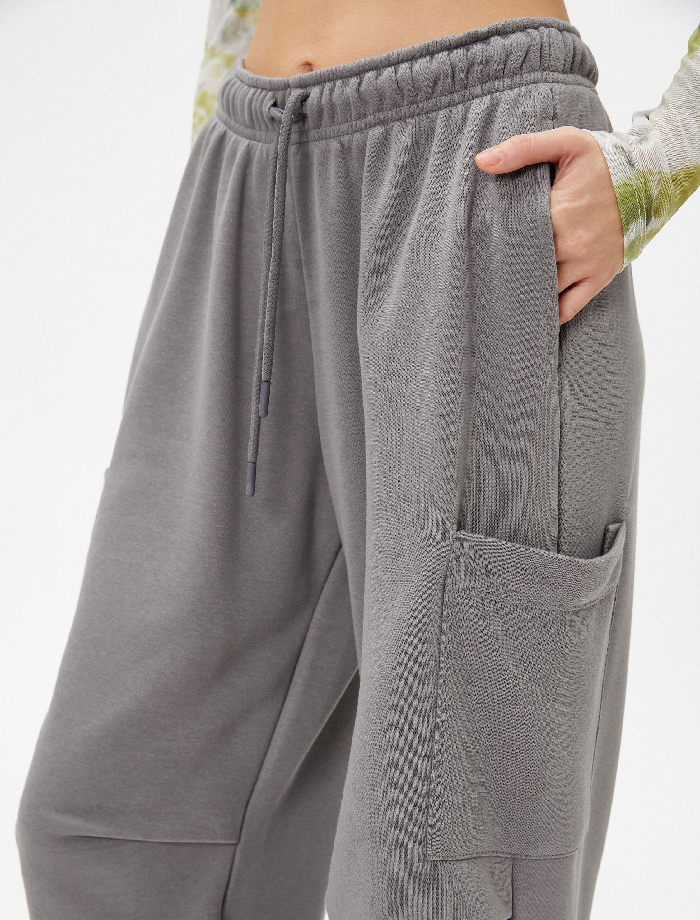   Rahat Kalıp Eşofman Altı Cepli Beli Bağlamalı Kat Detaylı