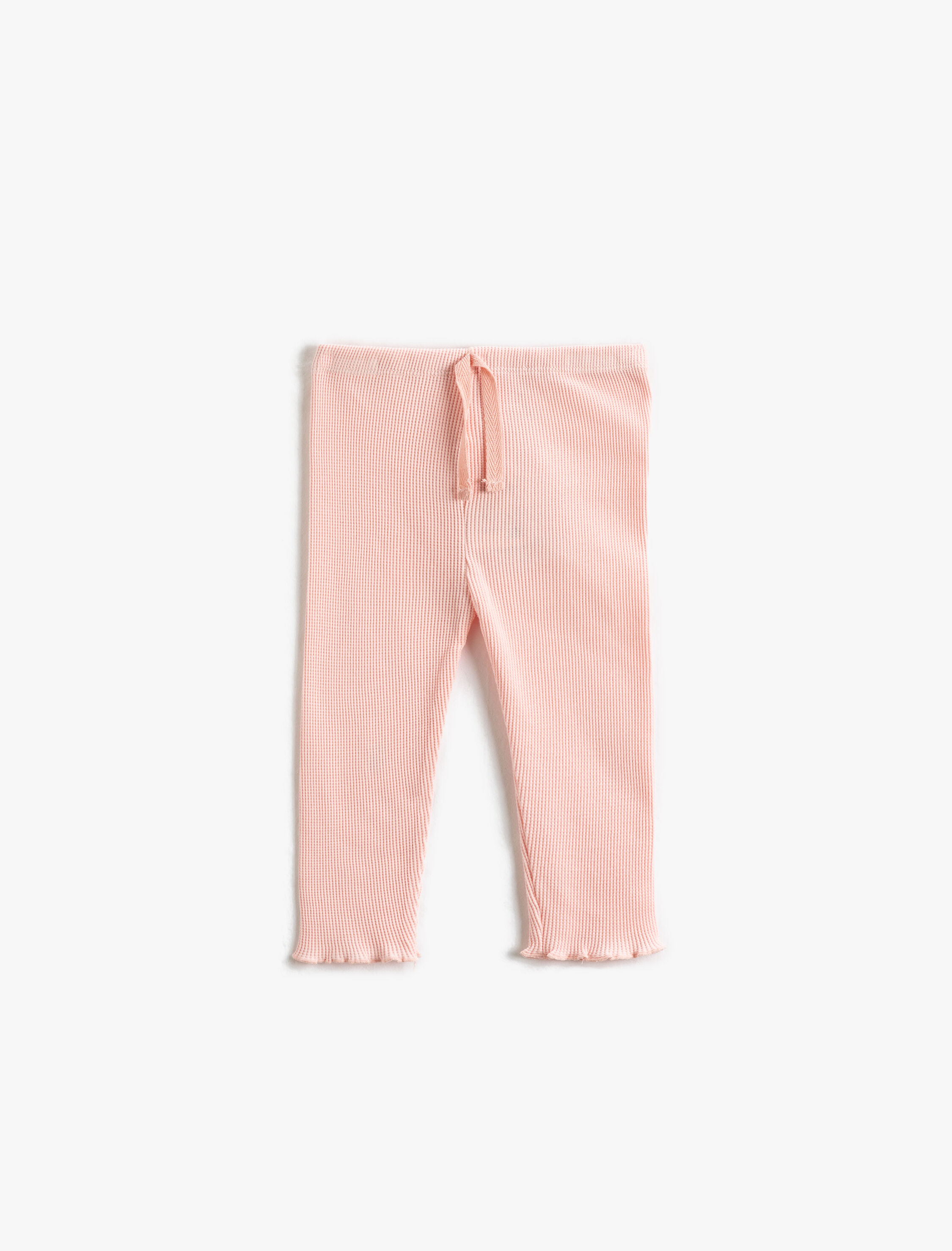  Kız Bebek Dokulu Basic Tayt Beli Lastikli Pamuklu