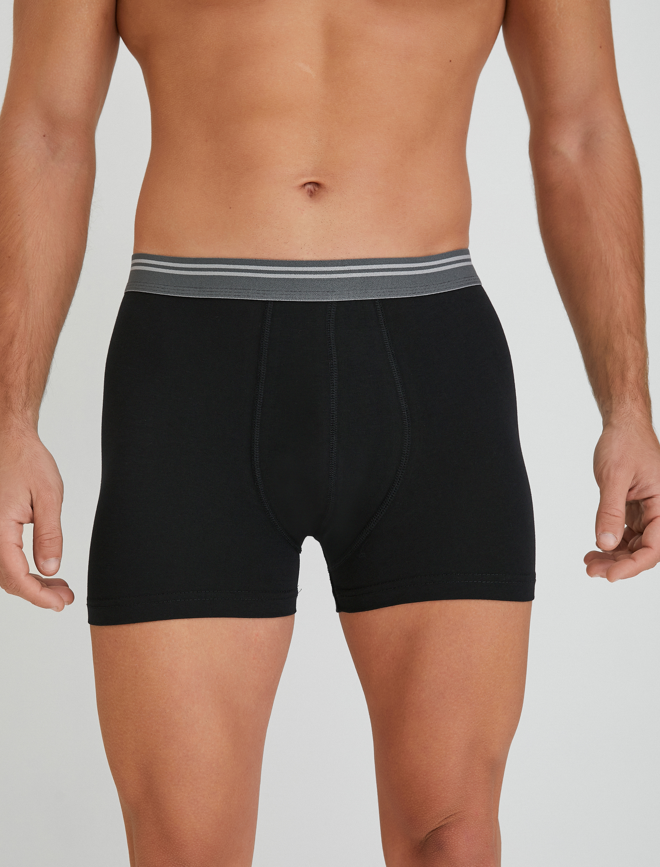   3'lü Boxer Seti Geometrik Detaylı Beli Lastikli