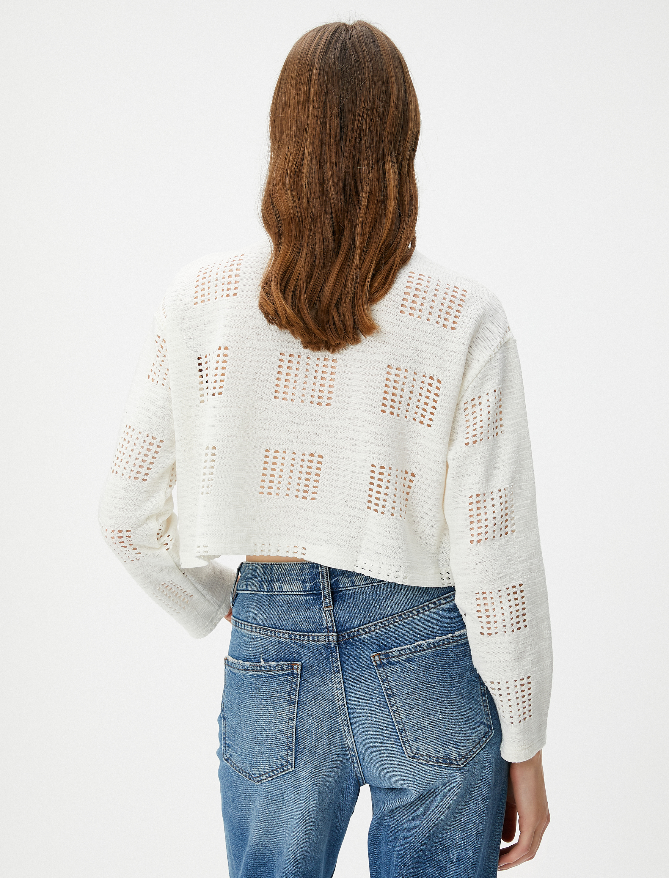   Crop Sweatshirt Ajurlu Uzun Kollu