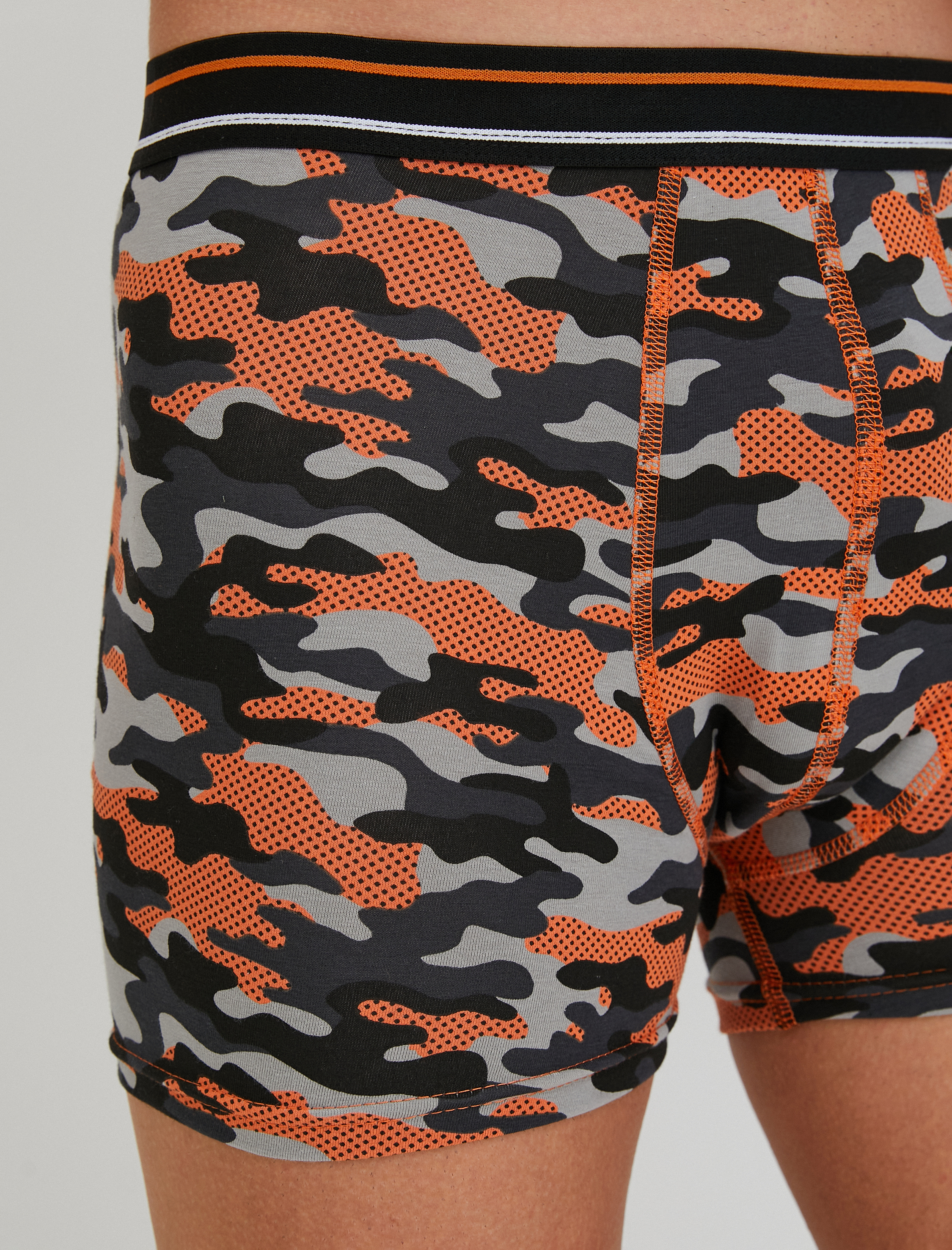   3'lü Boxer Seti Kamuflaj Baskılı Çok Renkli