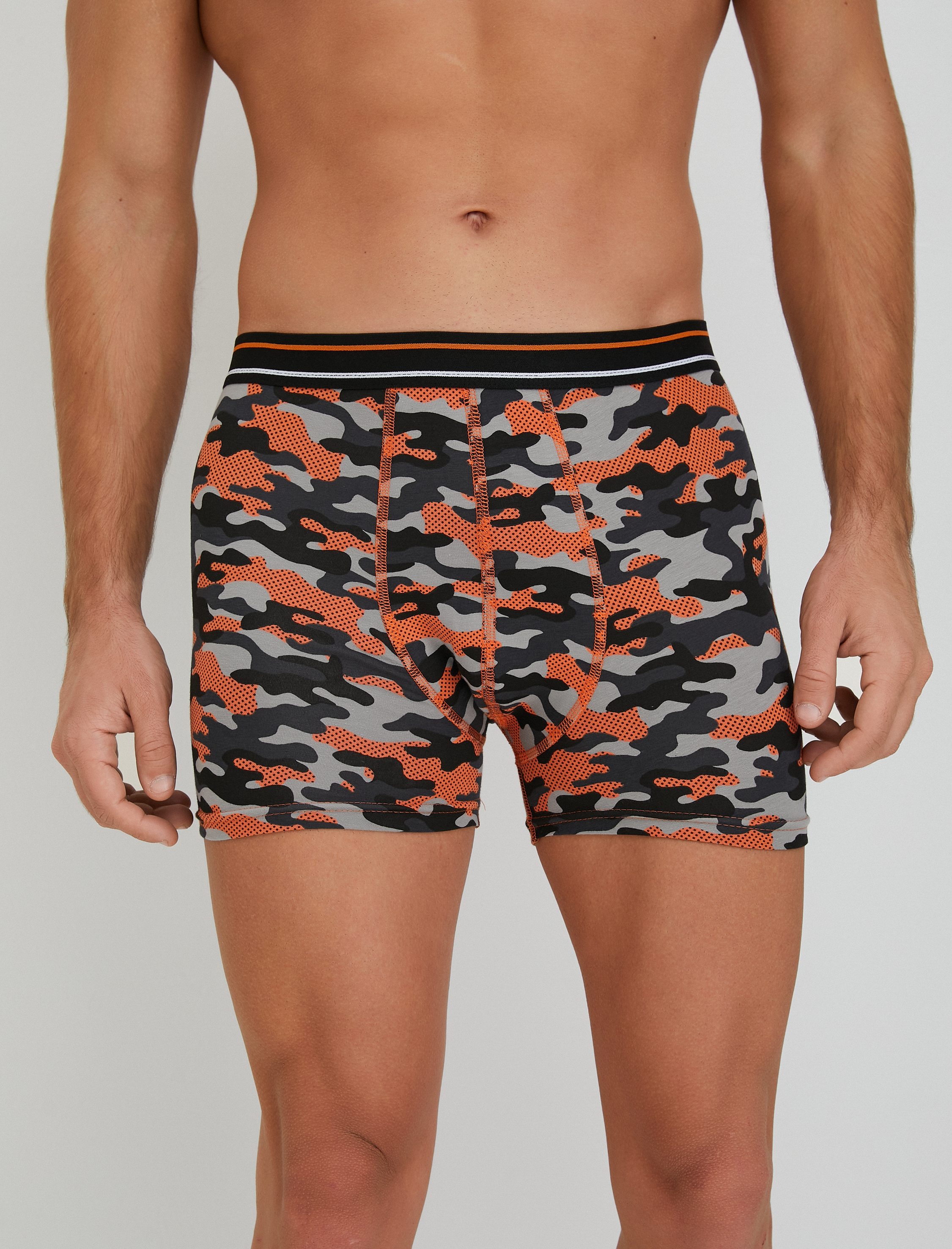   3'lü Boxer Seti Kamuflaj Baskılı Çok Renkli