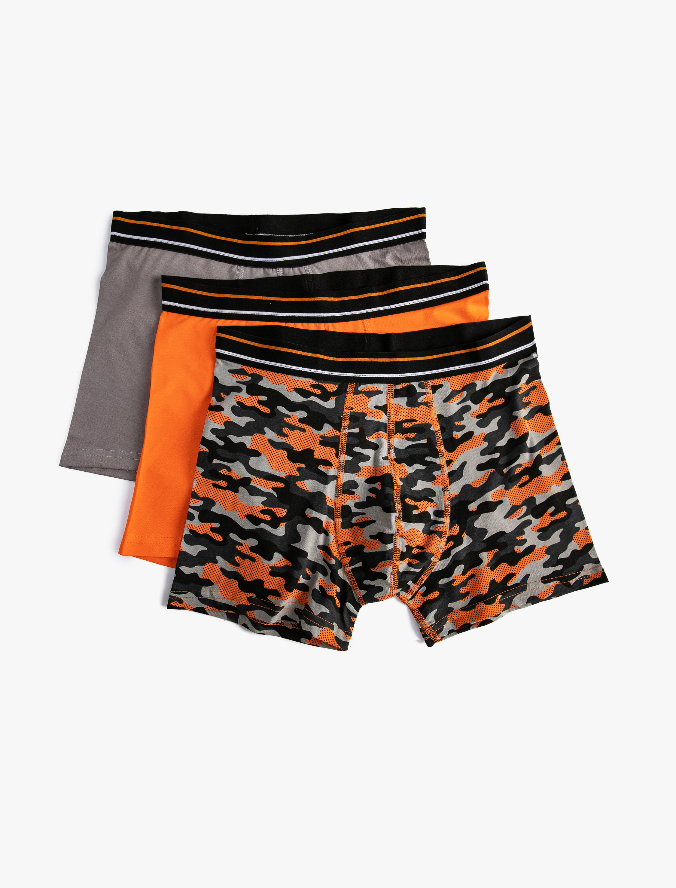   3'lü Boxer Seti Kamuflaj Baskılı Çok Renkli