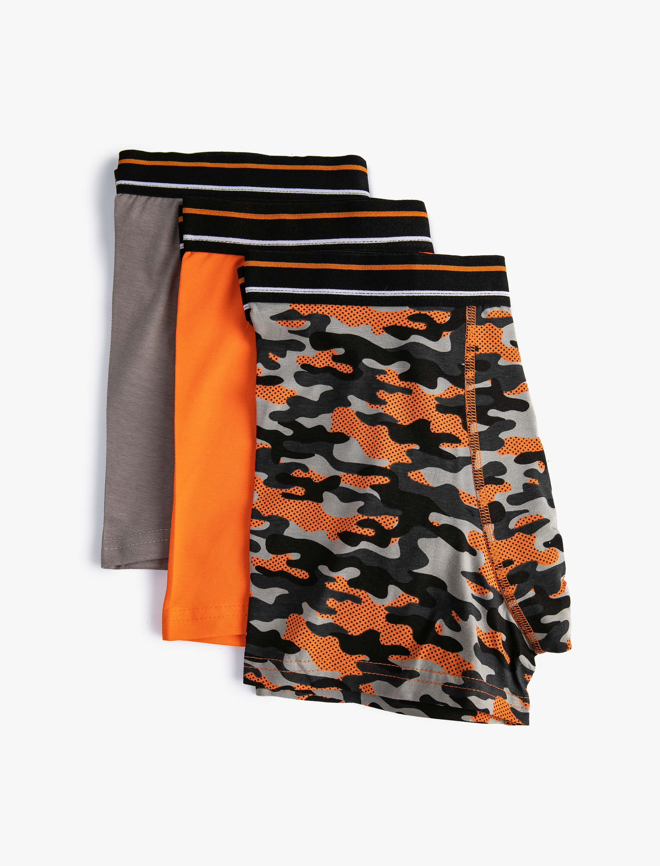  3'lü Boxer Seti Kamuflaj Baskılı Çok Renkli