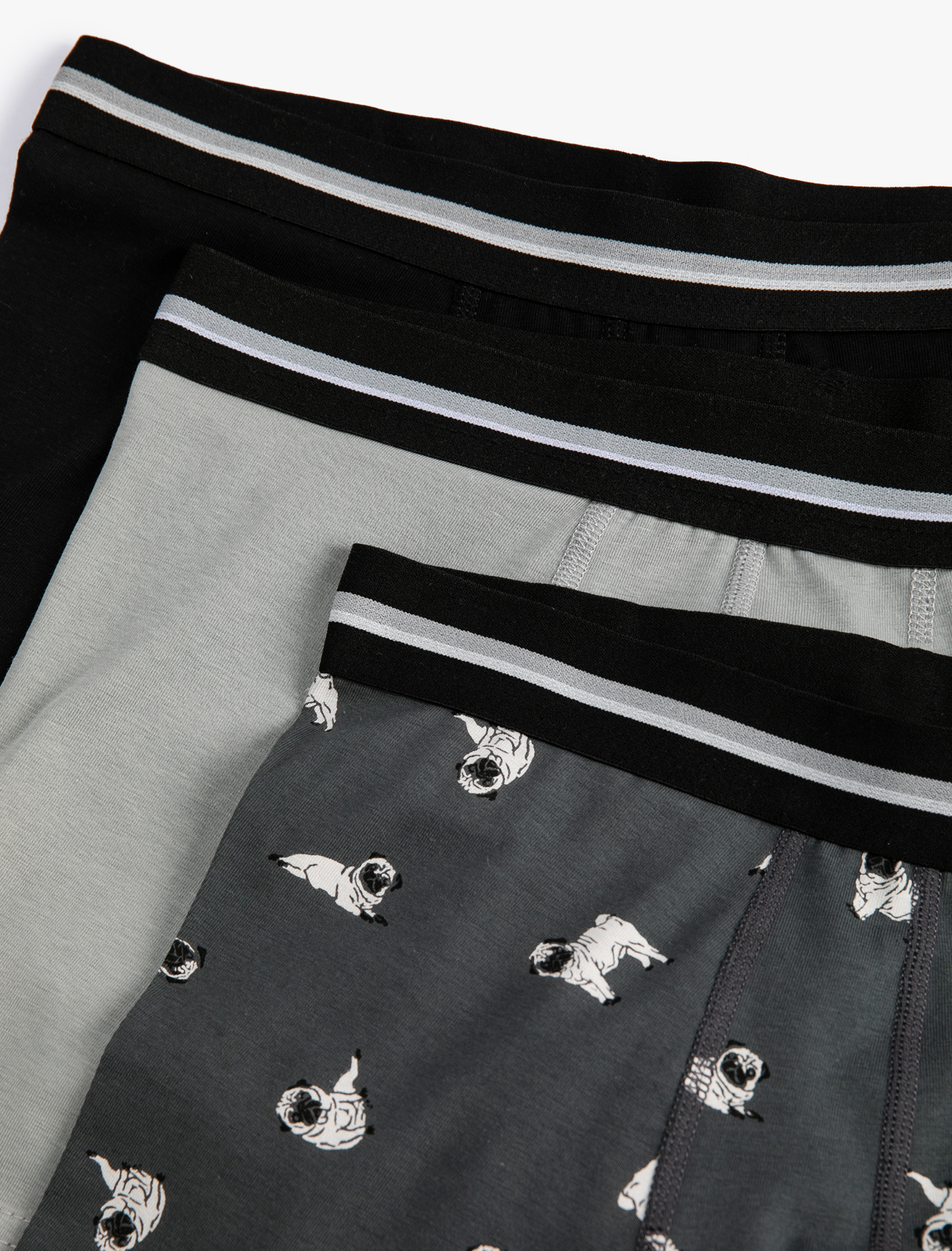   3'lü Boxer Seti Köpek Baskılı Beli Lastikli Çok Renkli