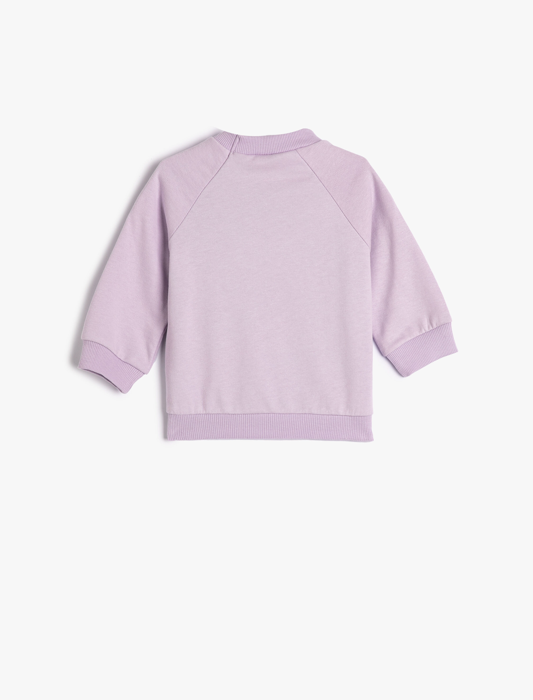 Kız Bebek Sweatshirt Uzun Kollu Bisiklet Yaka Baskılı Pamuklu Şardonlu