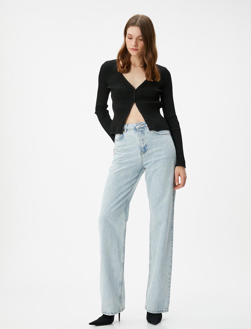   Düz Paça Straight Jean Kot Pantolon Normal Kesim - Eve Jeans