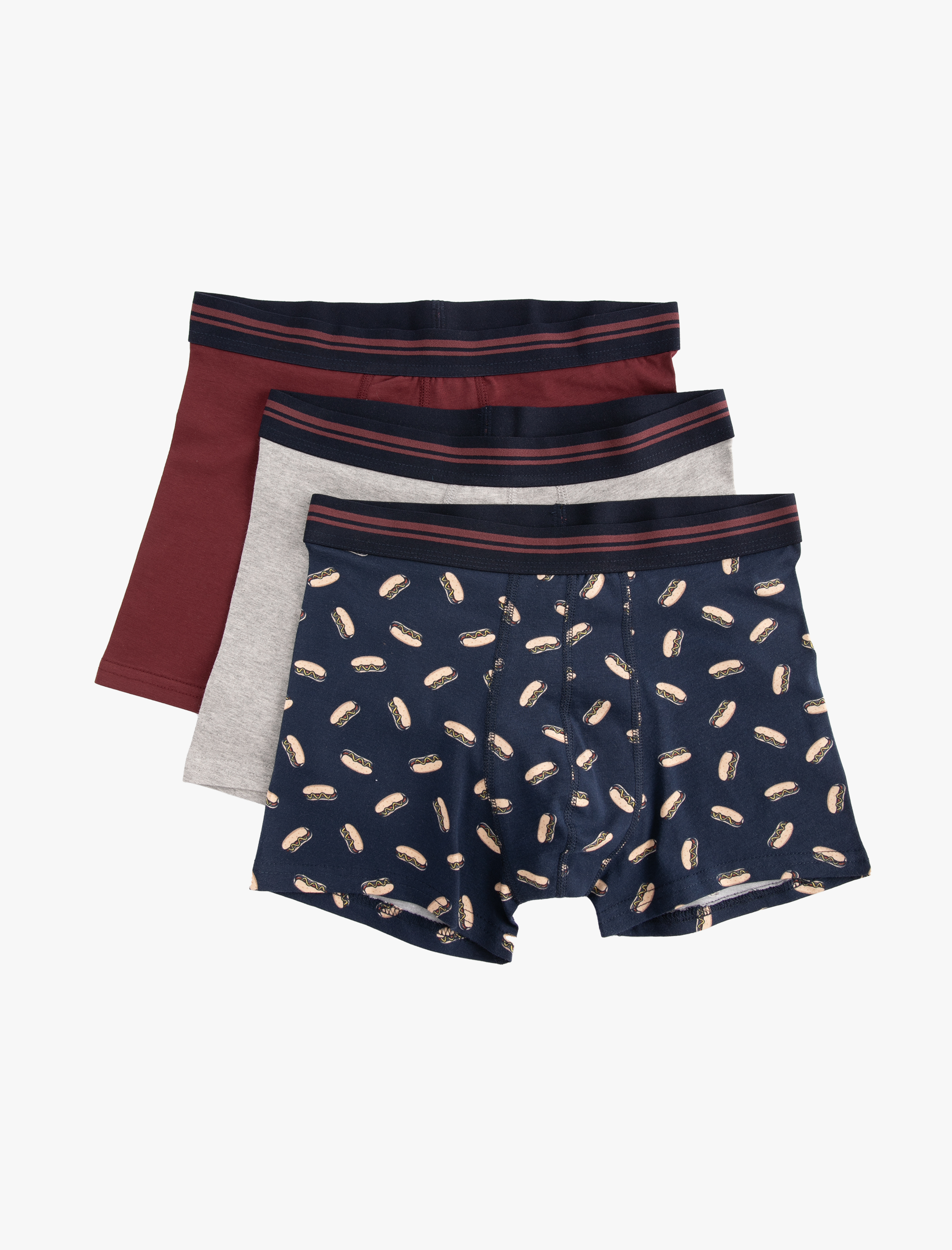 3'lü Boxer Seti Çok Renkli Baskılı