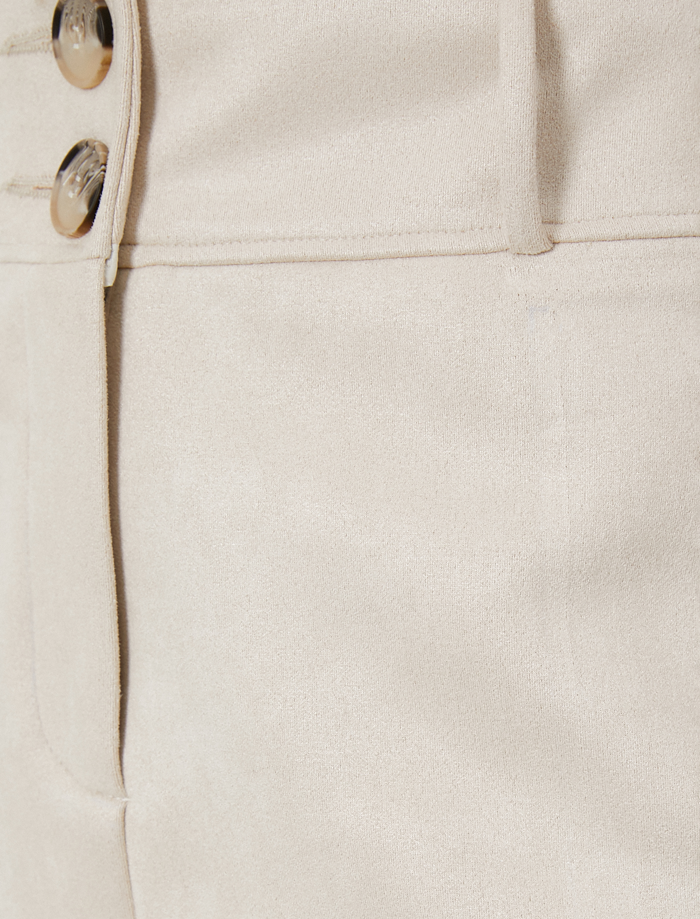   Mini Etek Süet Görünümlü Normal Bel Düğmeli