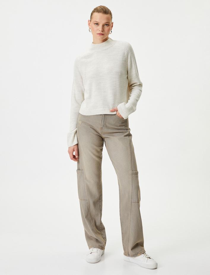  Basic Kazak Yarım Balıkçı Yaka Uzun Kollu