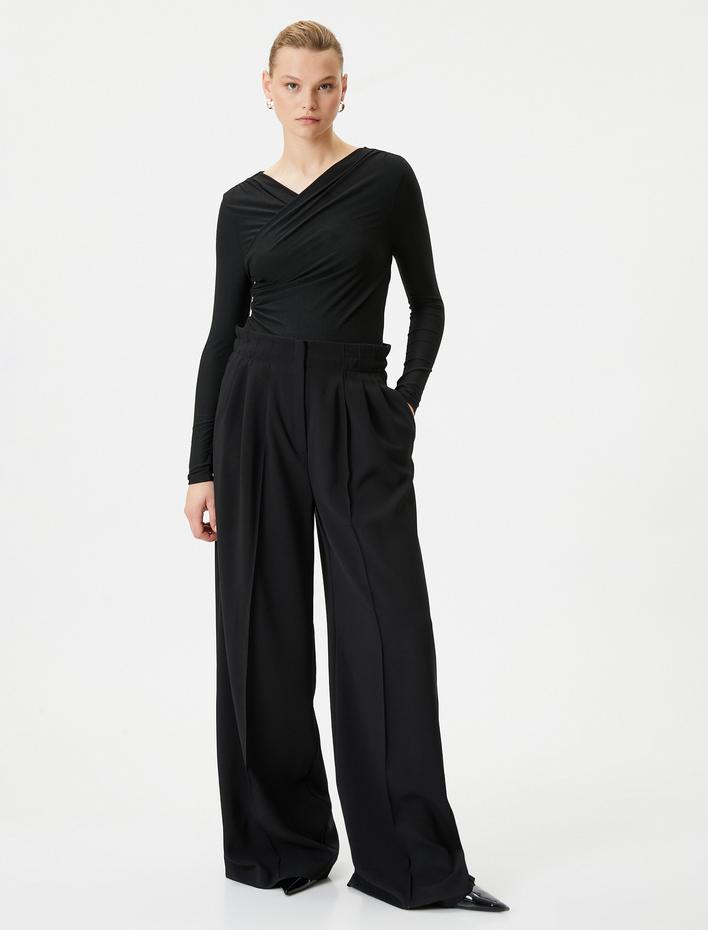  Uzun Kollu Tişört Anvelop V Yaka