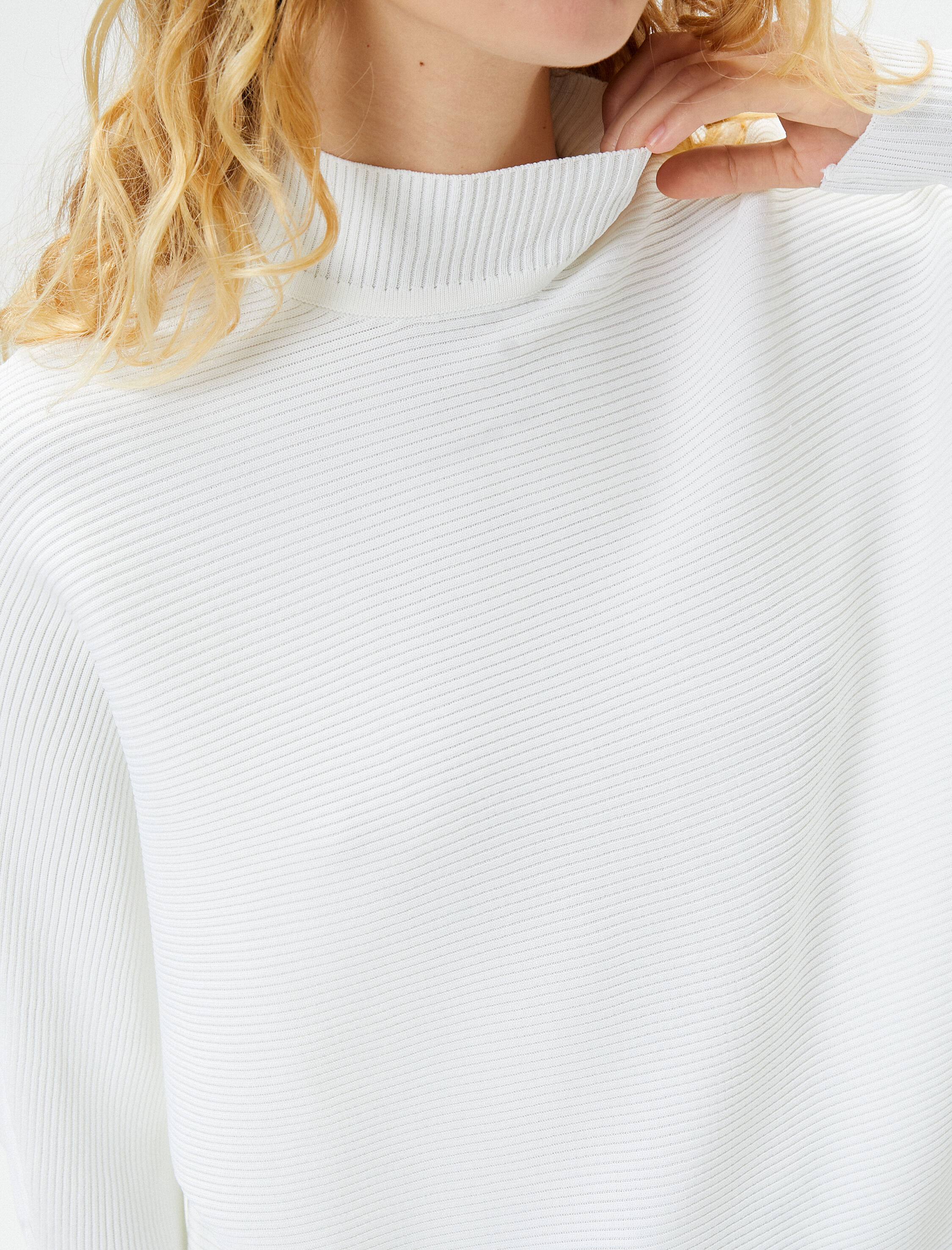   Triko Kazak Yarım Balıkçı Yaka Uzun Kollu