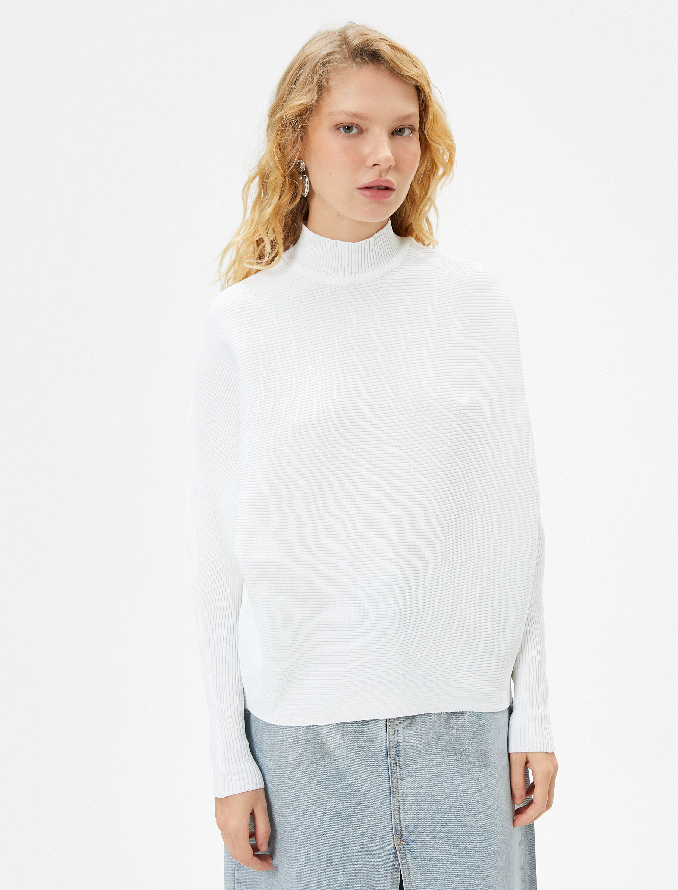   Triko Kazak Yarım Balıkçı Yaka Uzun Kollu