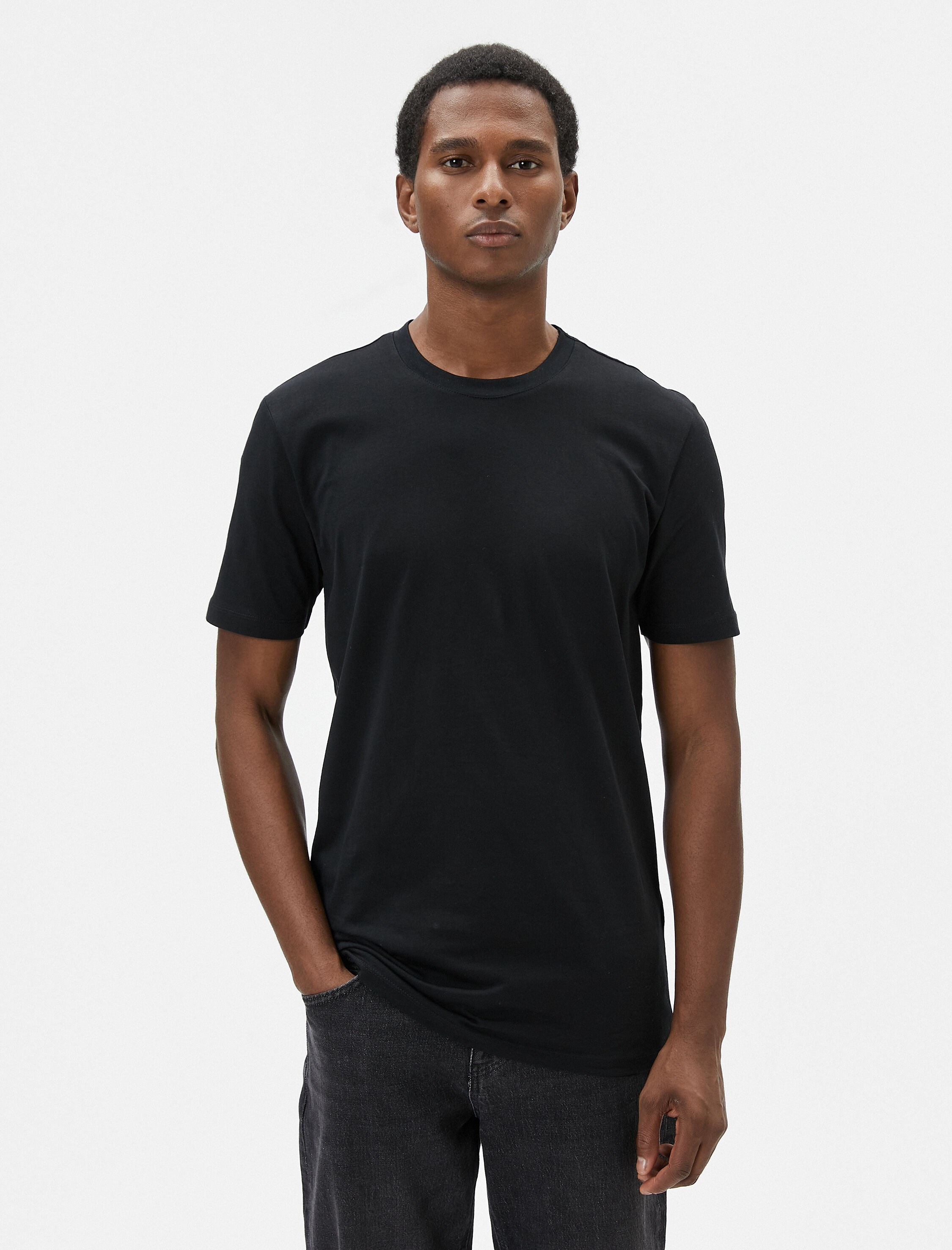   Basic Tişört Bisiklet Yaka Kısa Kollu Dar Kesim