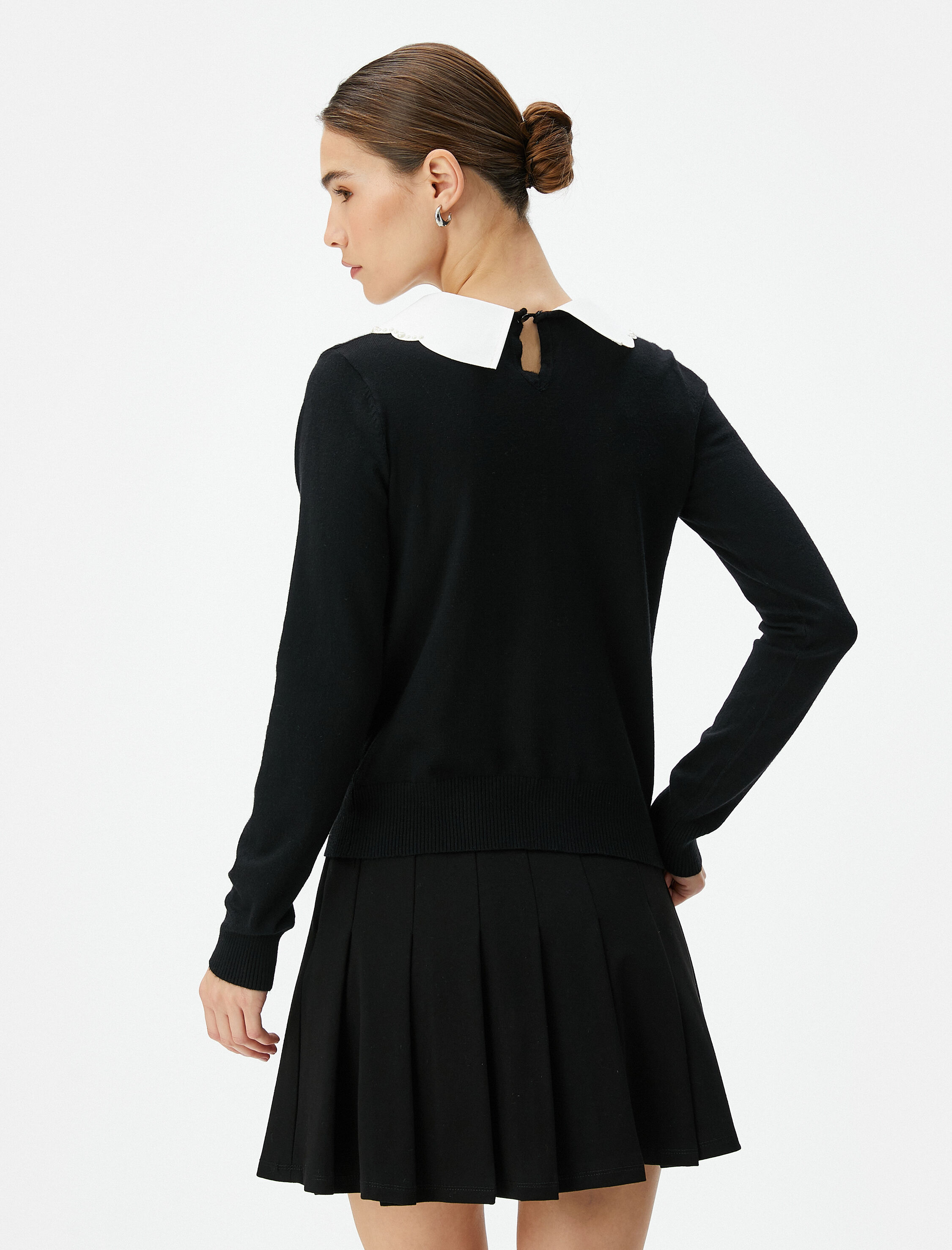   Triko Kazak Dantel Yaka Uzun Kollu