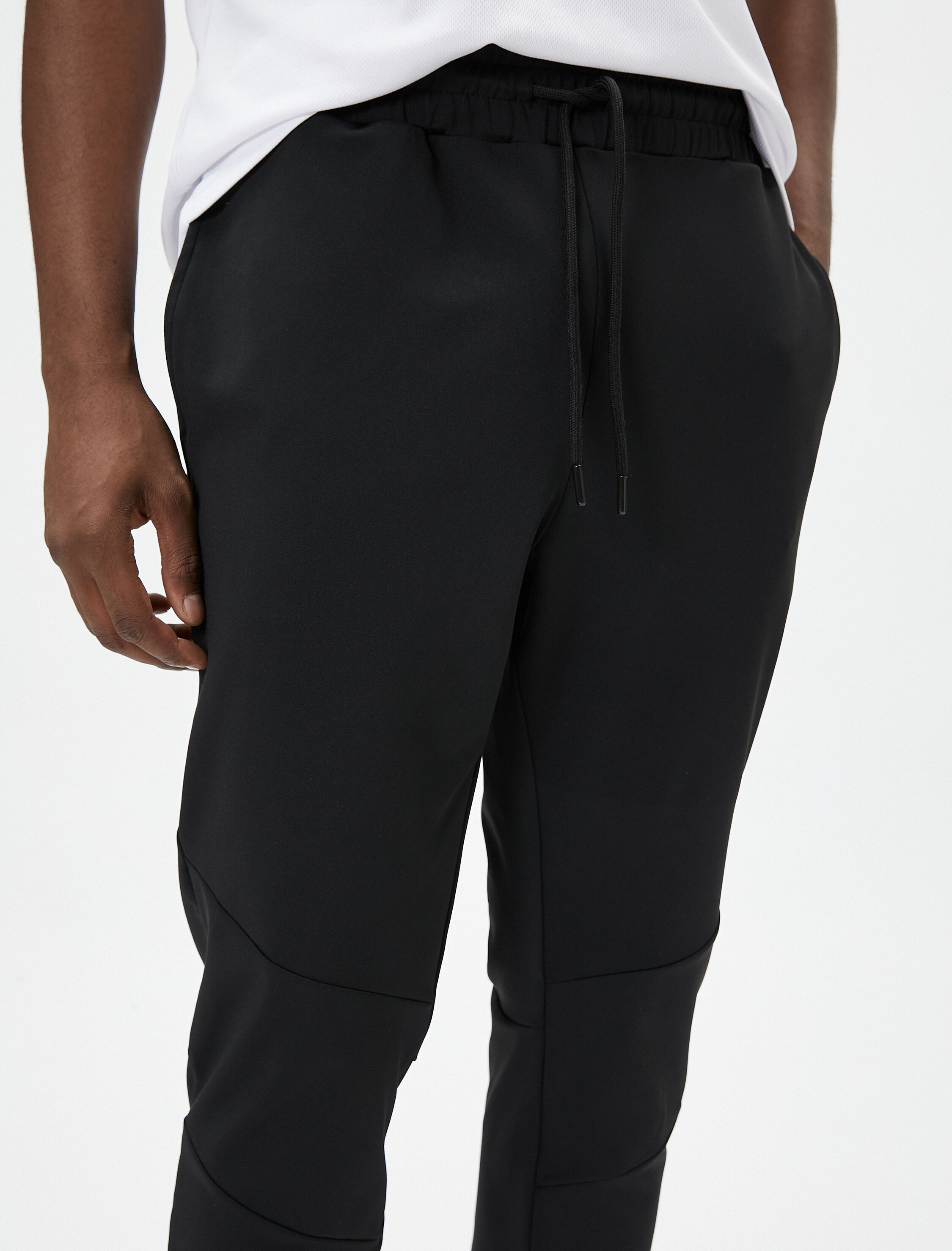   Jogger Spor Eşofman Altı Dikiş Detaylı Beli Bağcıklı Cepli