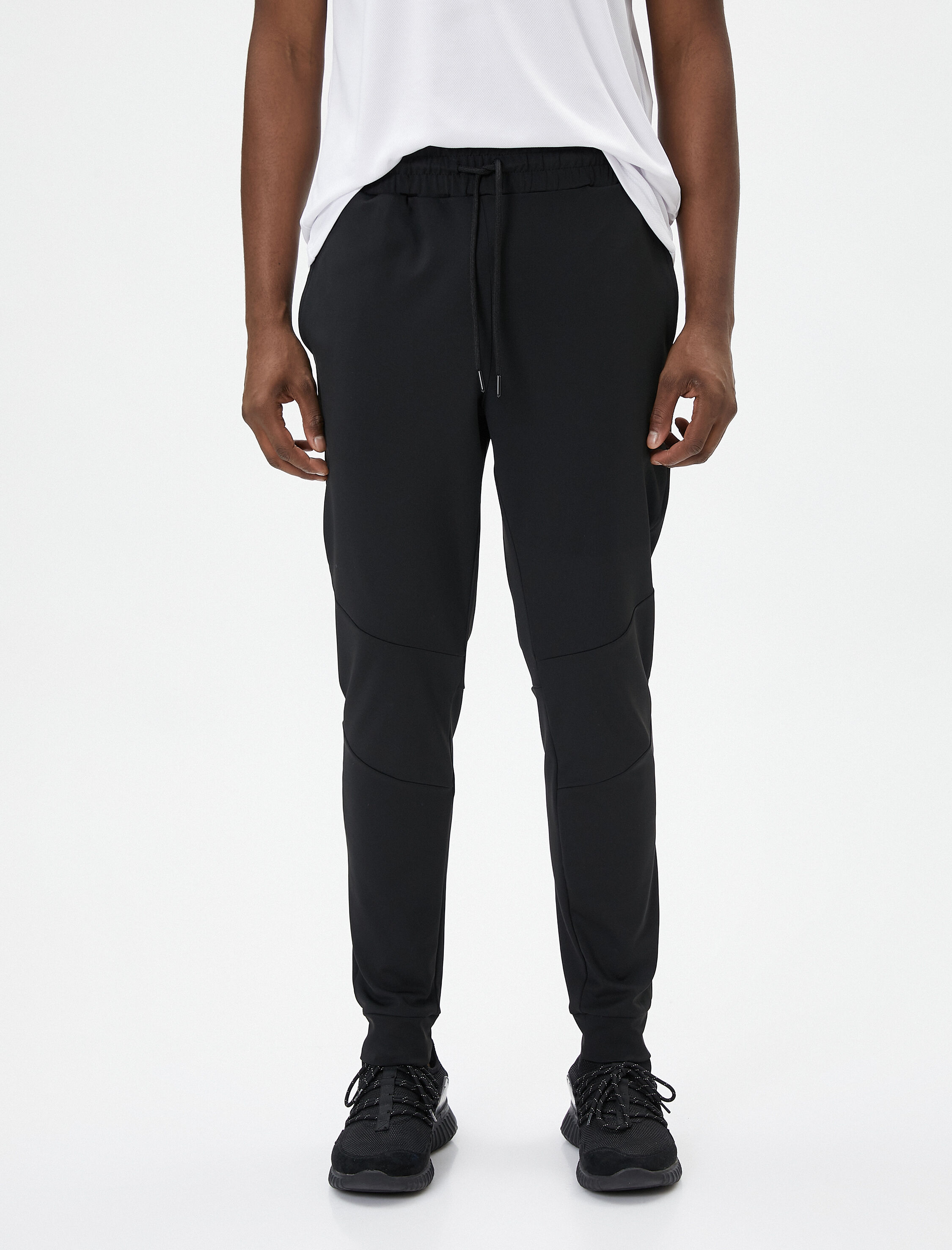   Jogger Spor Eşofman Altı Dikiş Detaylı Beli Bağcıklı Cepli