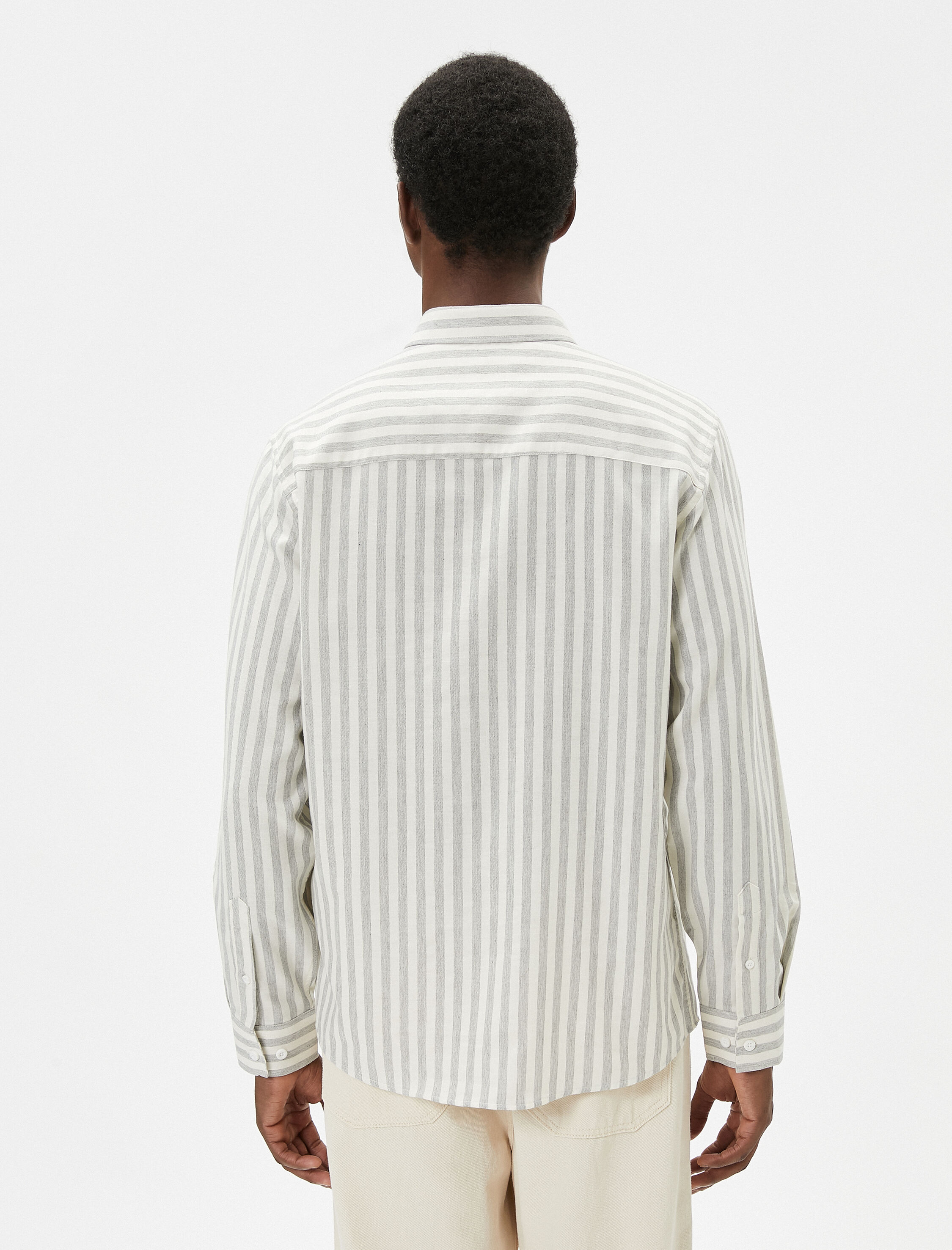   Slim Fit Gömlek Klasik Yaka Düğmeli Uzun Kollu