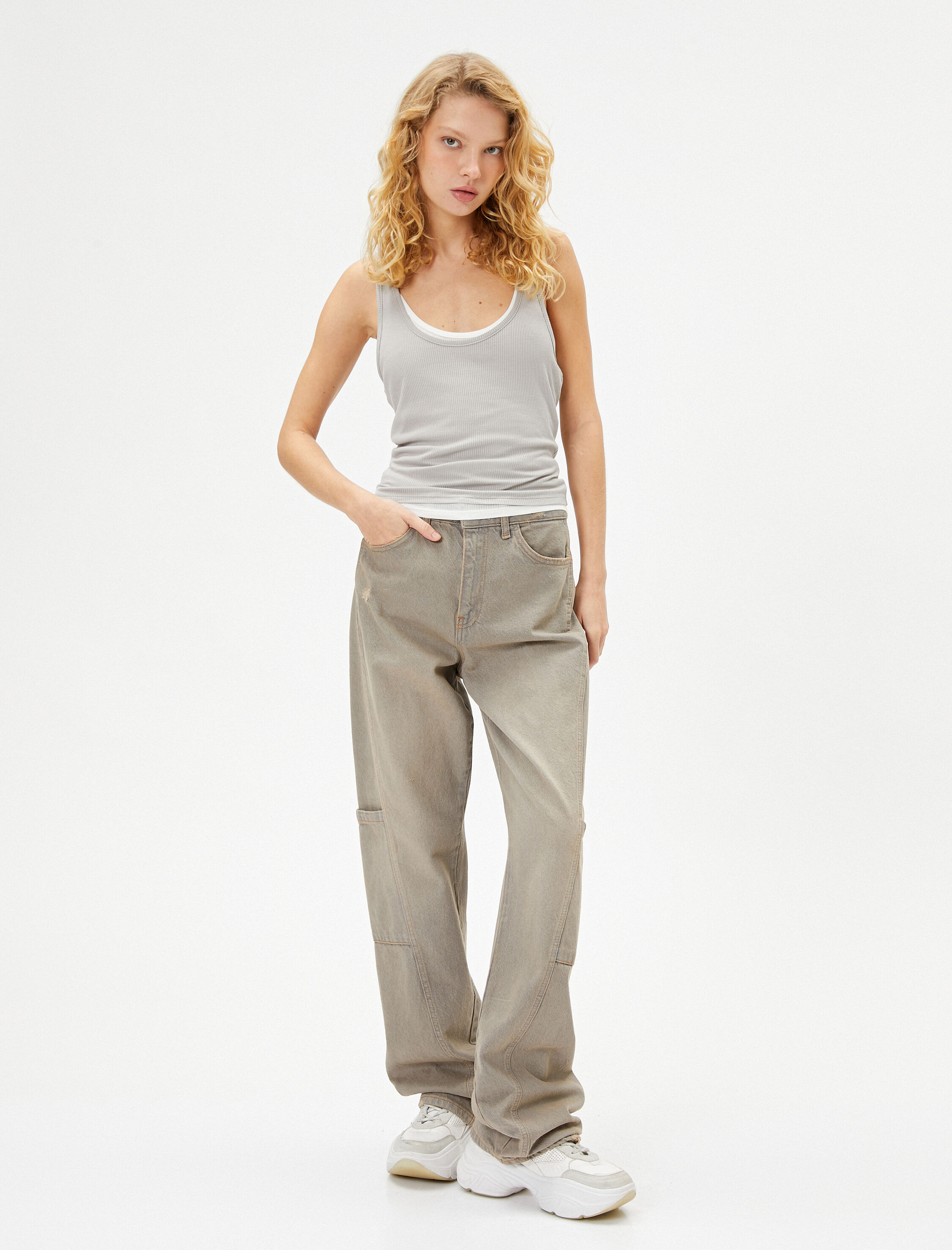   Çift Katlı Atlet Askılı U Yaka Viskoz Ribanalı Rahat Kalıp