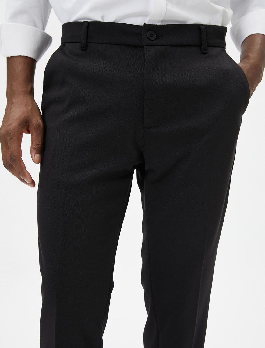   Kumaş Pantolon Slim Fit Düğmeli Cep Detaylı