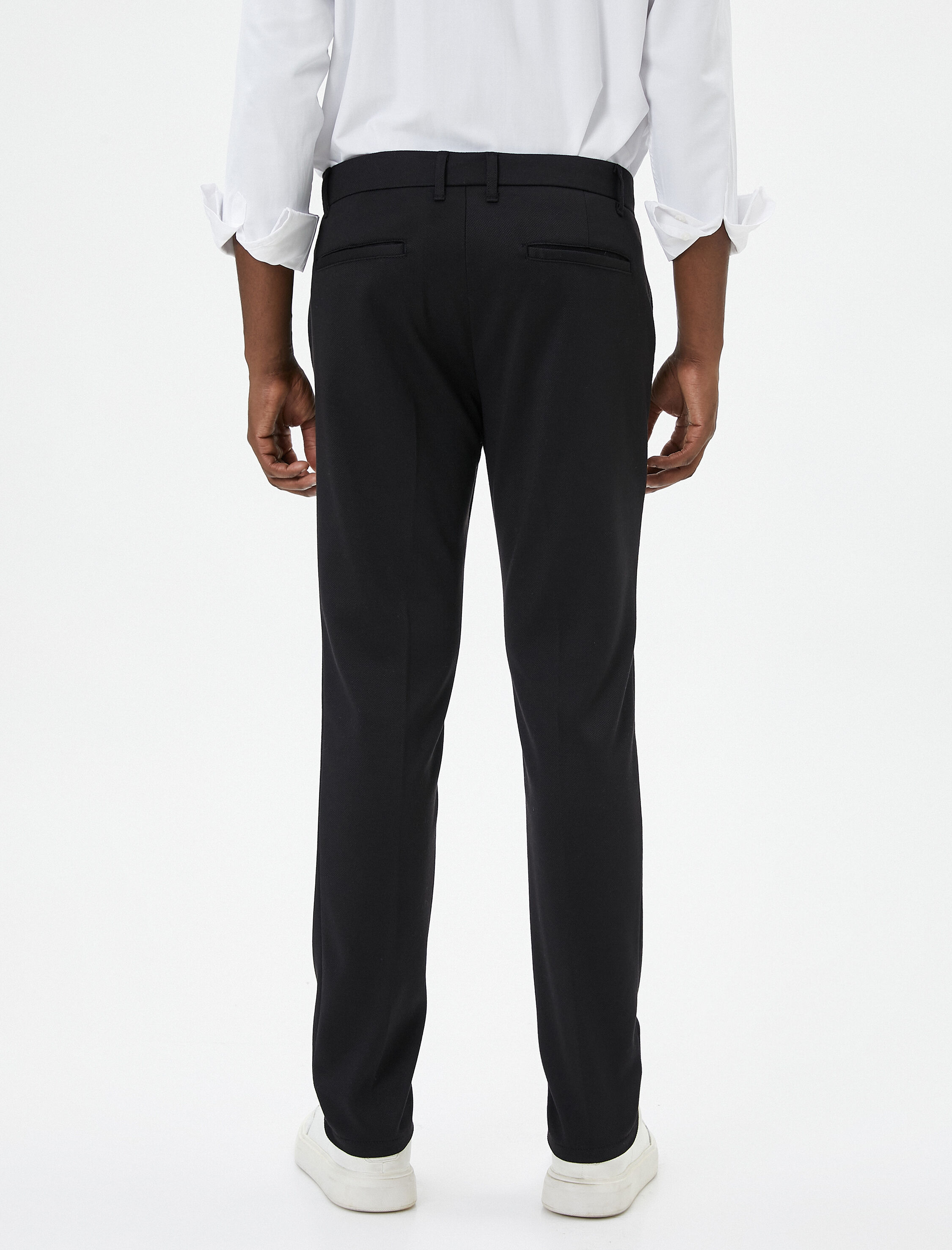   Kumaş Pantolon Slim Fit Chino Düğmeli Cep Detaylı