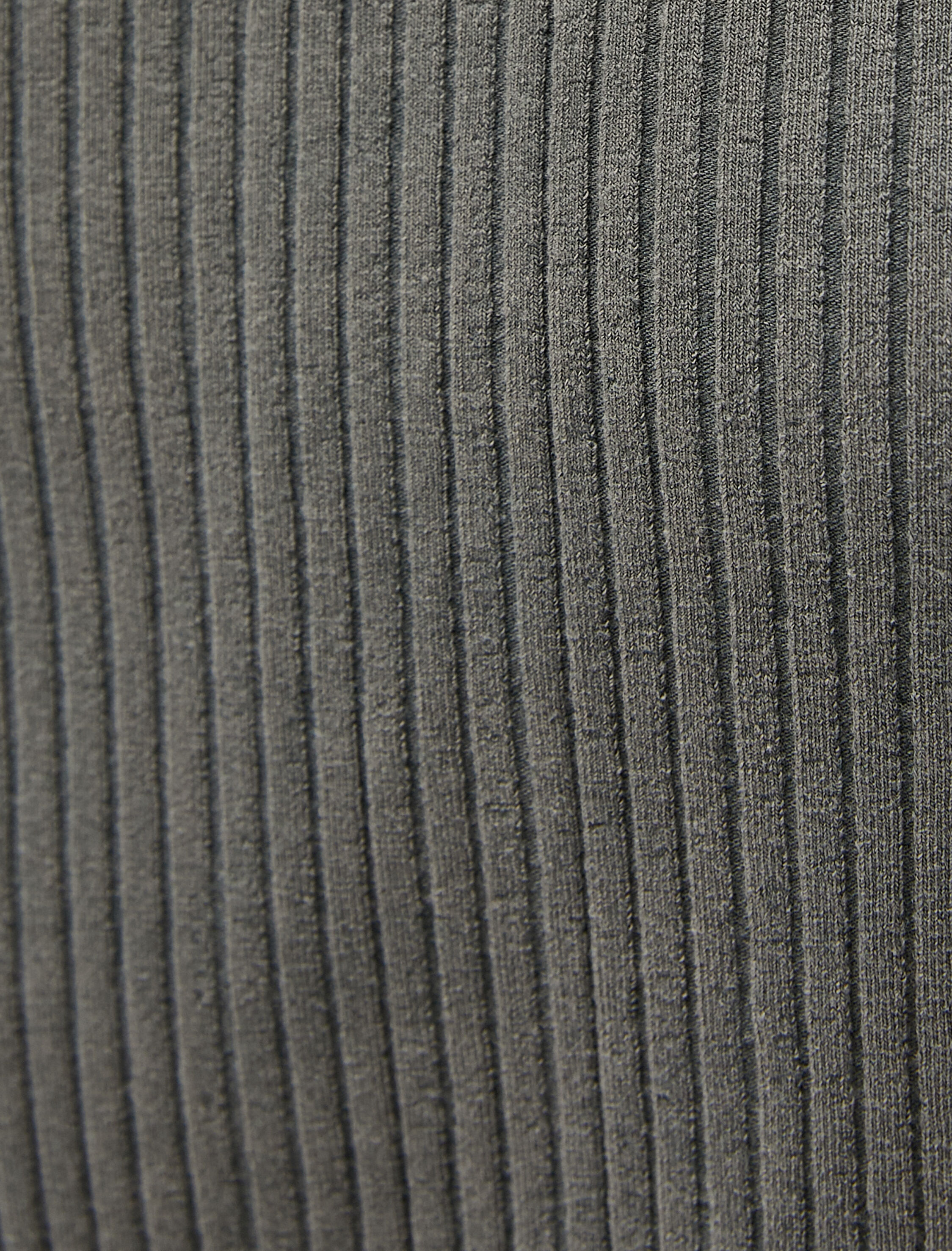   Basic Crop Tişört Soluk Efektli Uzun Kollu Bisiklet Yaka Kaşkorse Pamuklu Slim Fit