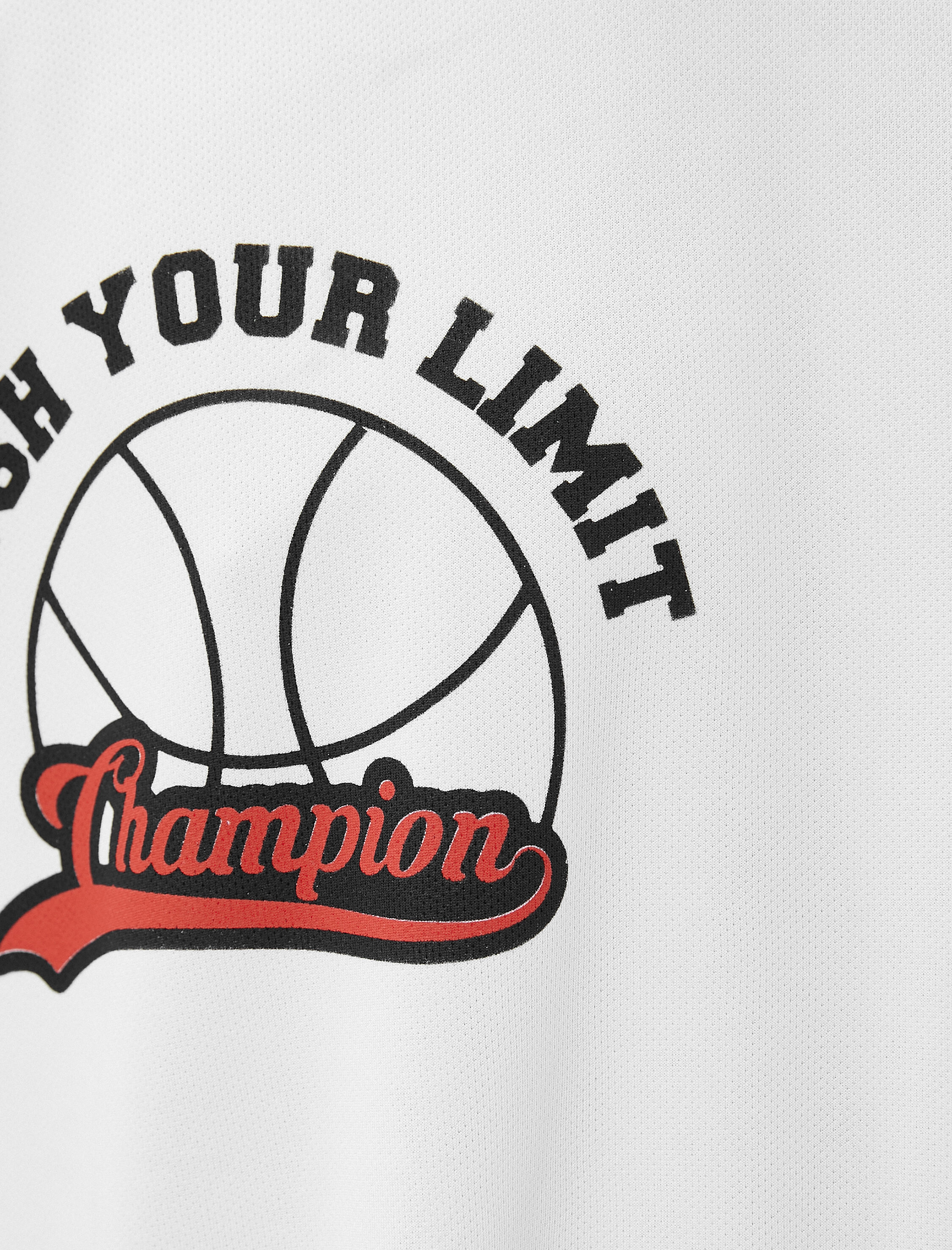   Oversize Spor Tişört Basketbol Baskılı Sloganlı Bisiklet Yaka