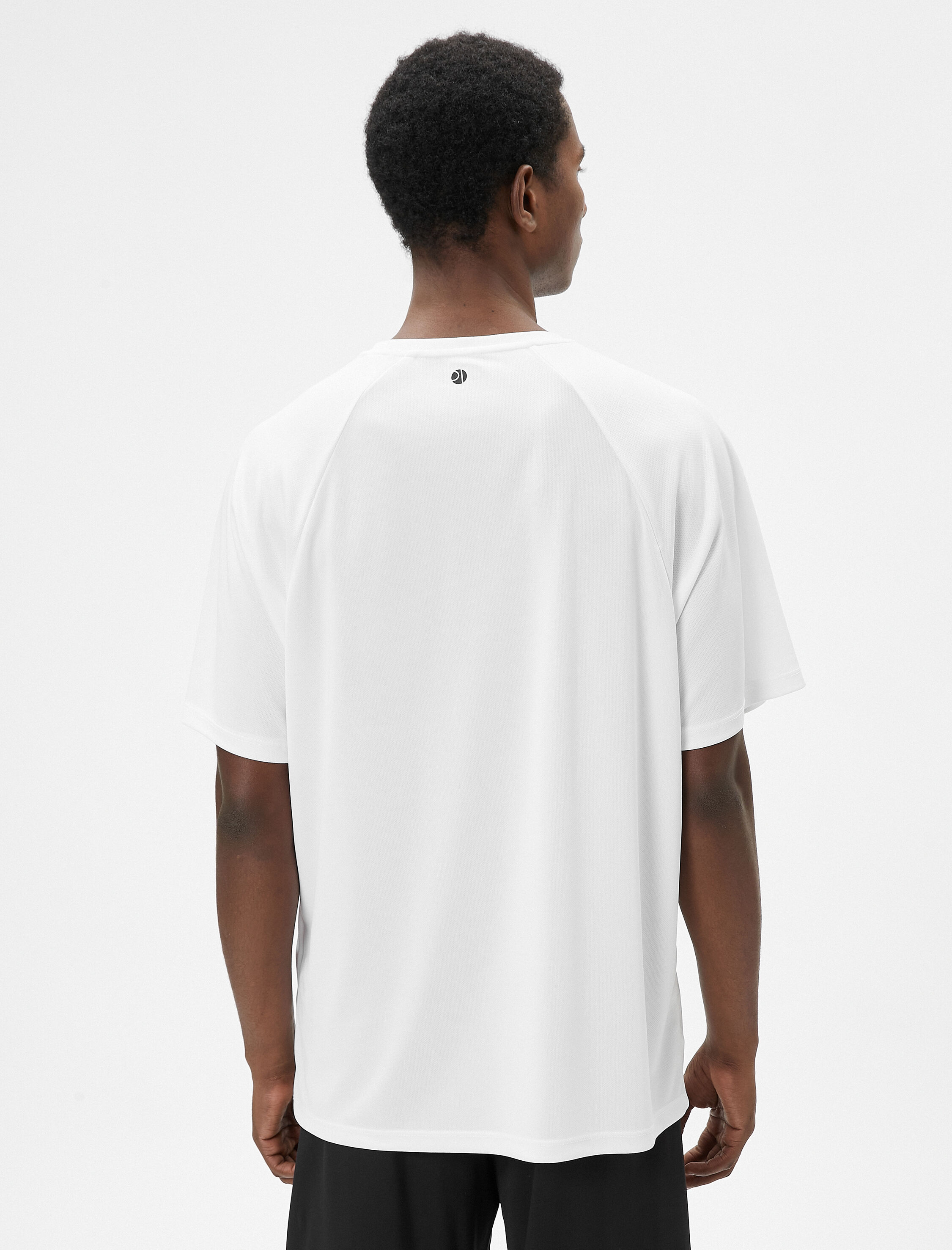   Oversize Spor Tişört Basketbol Baskılı Sloganlı Bisiklet Yaka