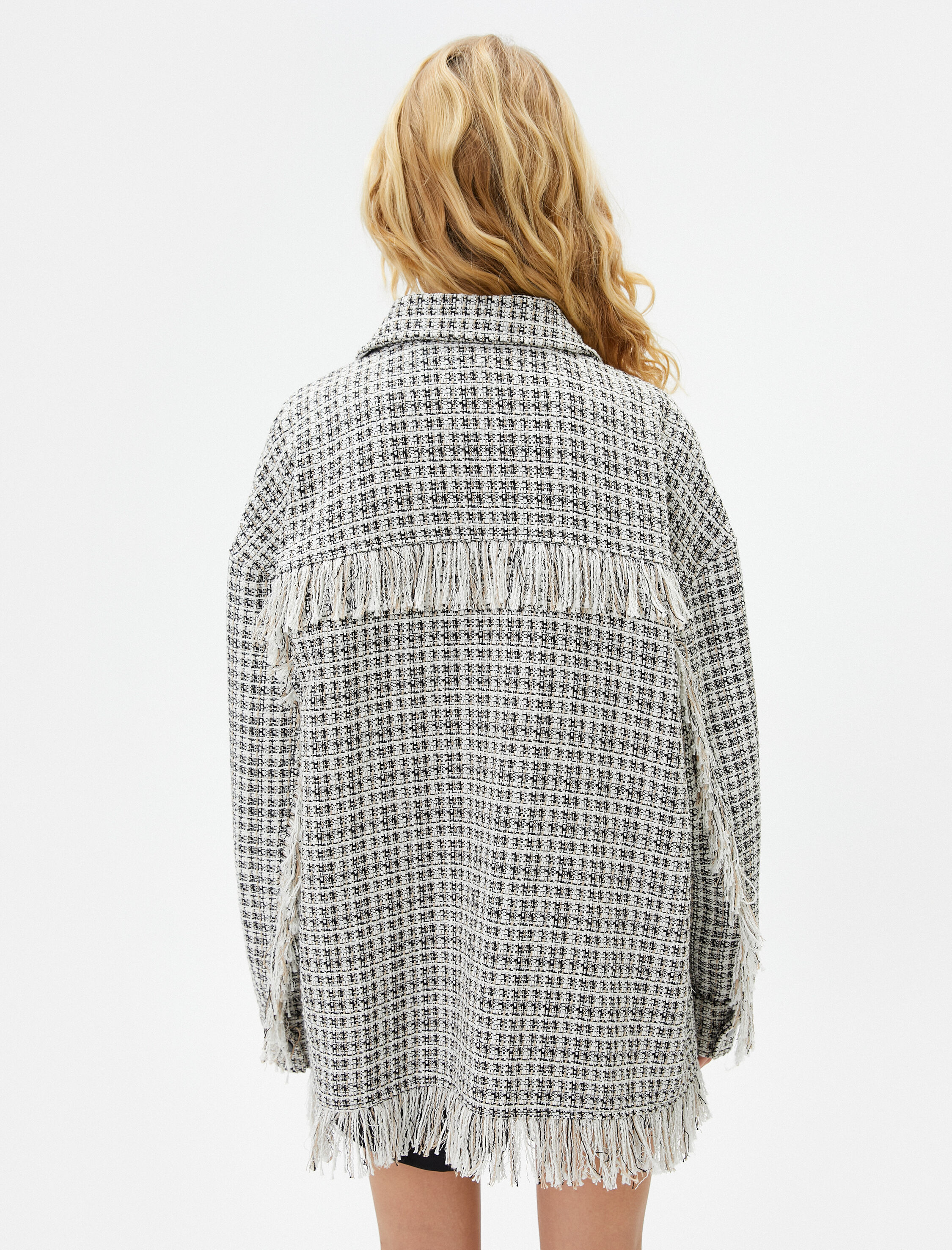 Tüvit Gömlek Ceket Püsküllü Kapaklı Cep Detaylı Çıtçıt Düğmeli