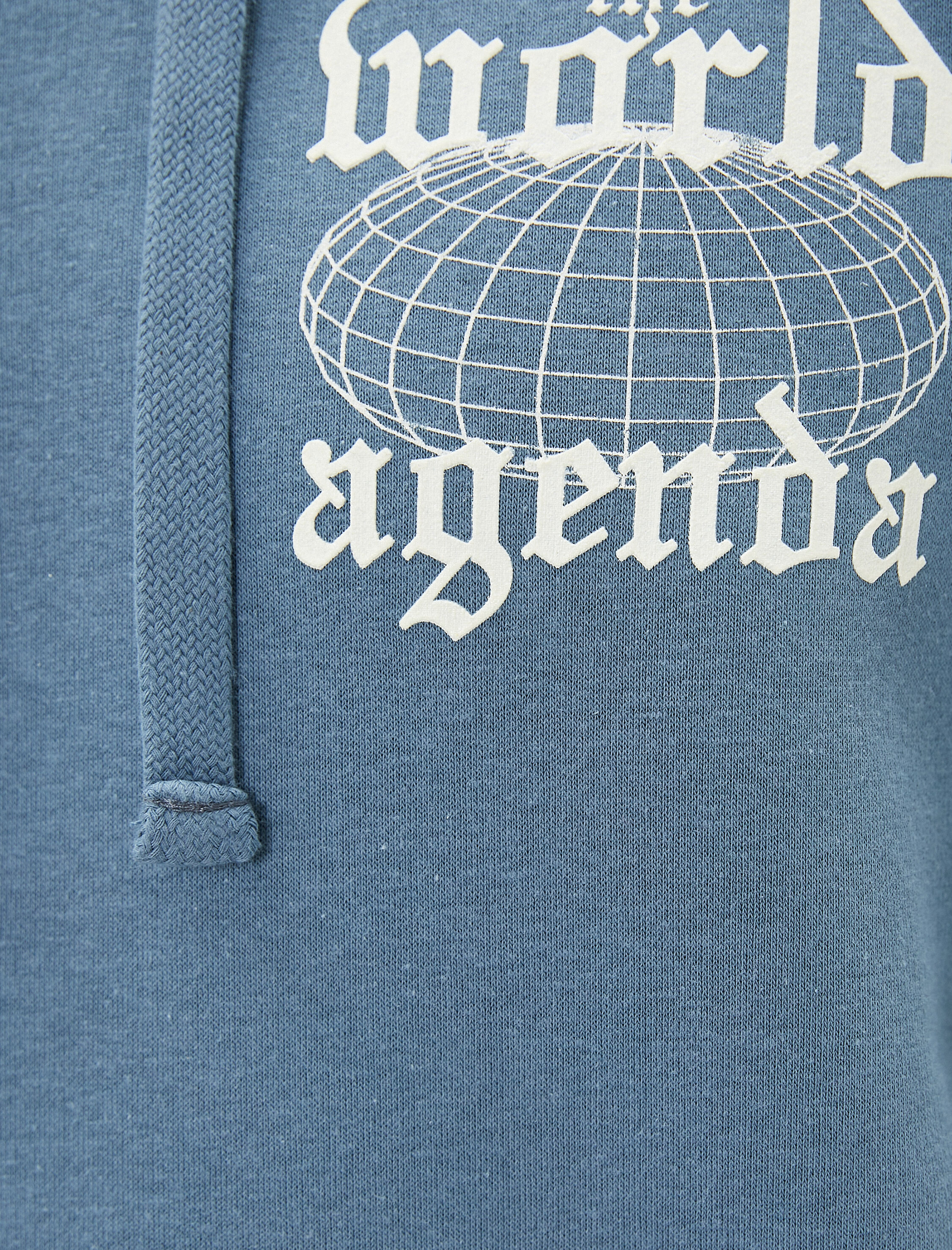   Oversize Sweatshirt Kapşonlu Arkası Baskılı Sloganlı Şardonlu