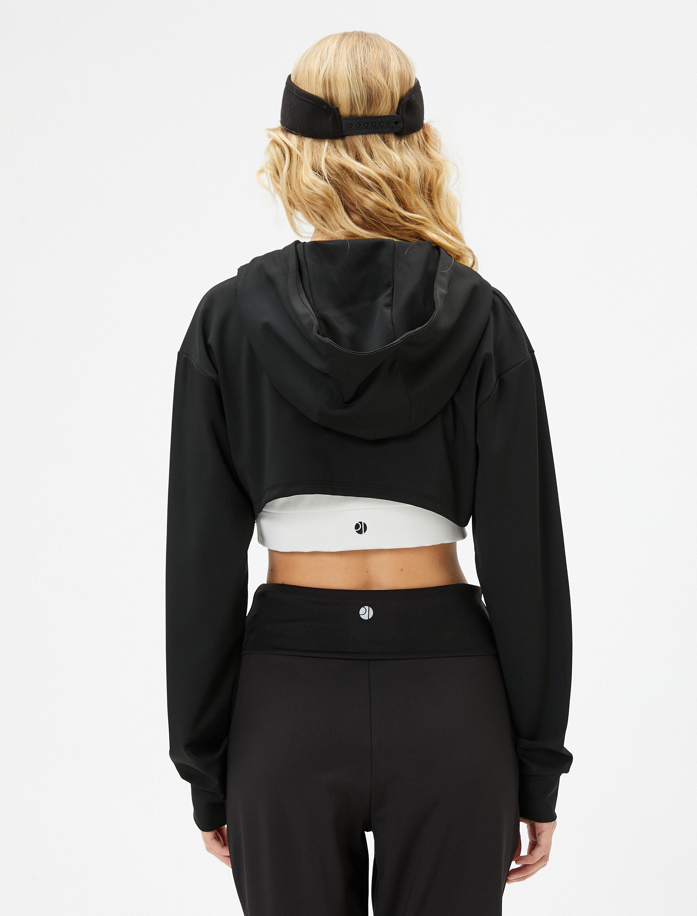   Crop Kapşonlu Sweatshirt Uzun Kolu Rahat Kalıp