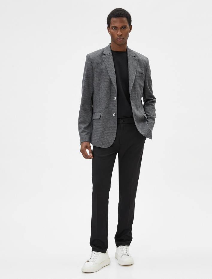  Blazer Ceket Slim Fit Cep Detaylı Düğmeli