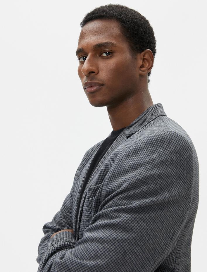  Blazer Ceket Slim Fit Cep Detaylı Düğmeli