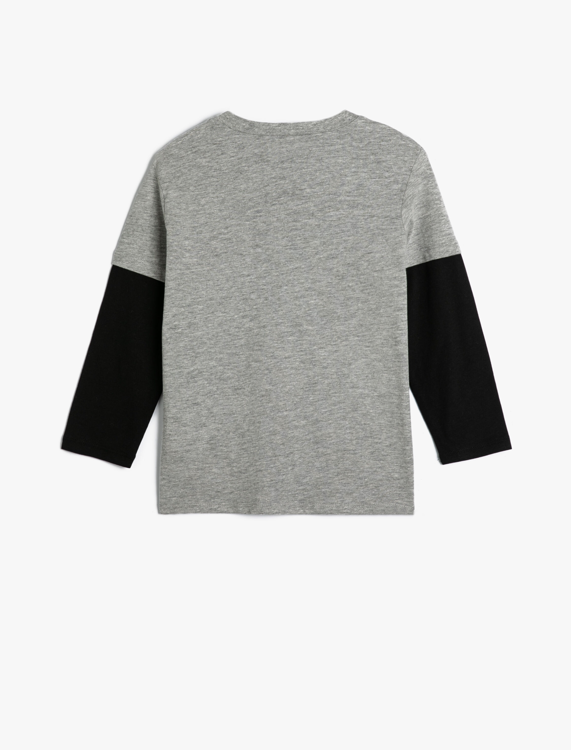  Erkek Çocuk Dinozorlu Tişört Uzun Kollu Bisiklet Yaka Pamuklu