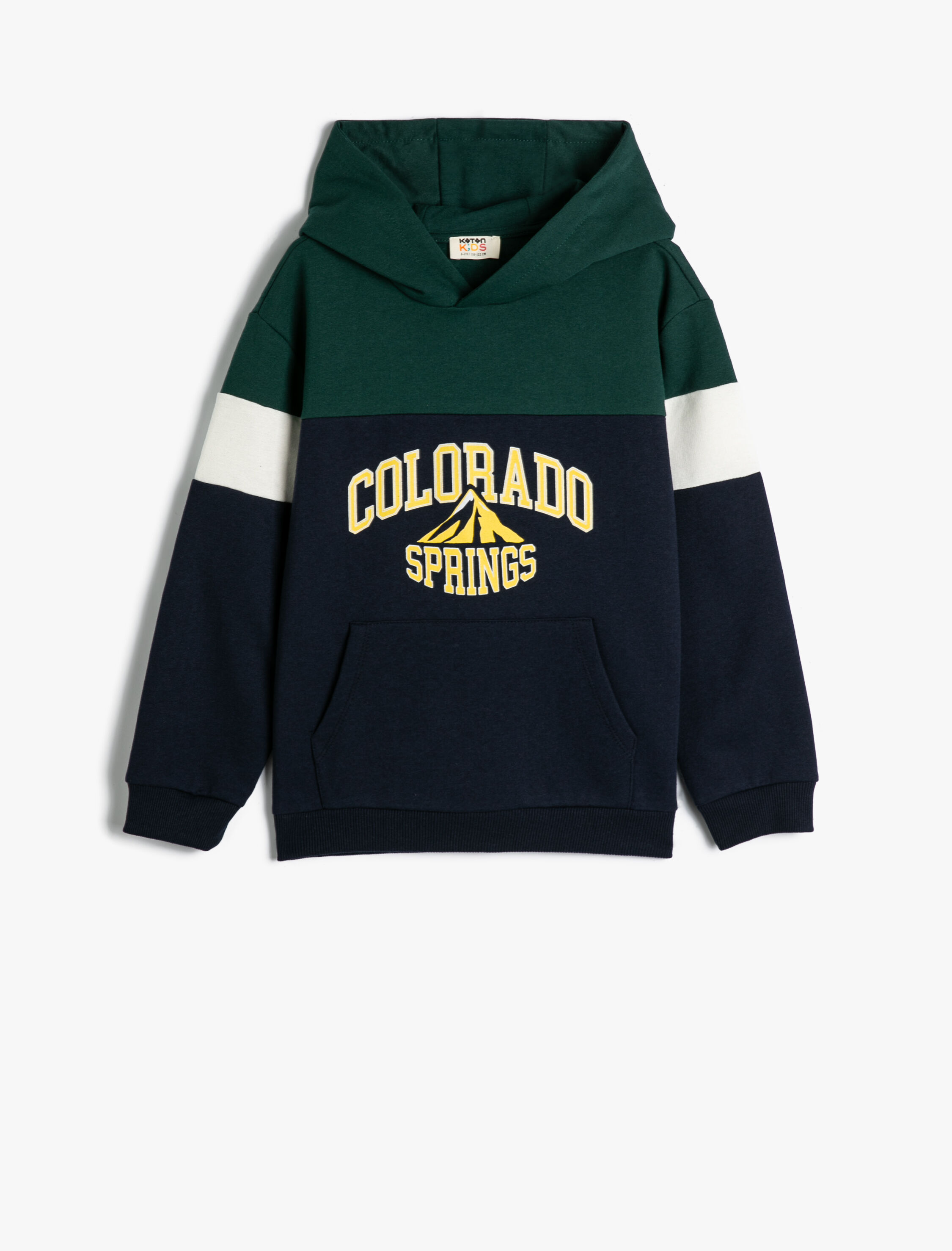  Erkek Çocuk Kapşonlu Sweatshirt Şehir Temalı Baskılı Uzun Kollu Renk Bloklu Şardonlu