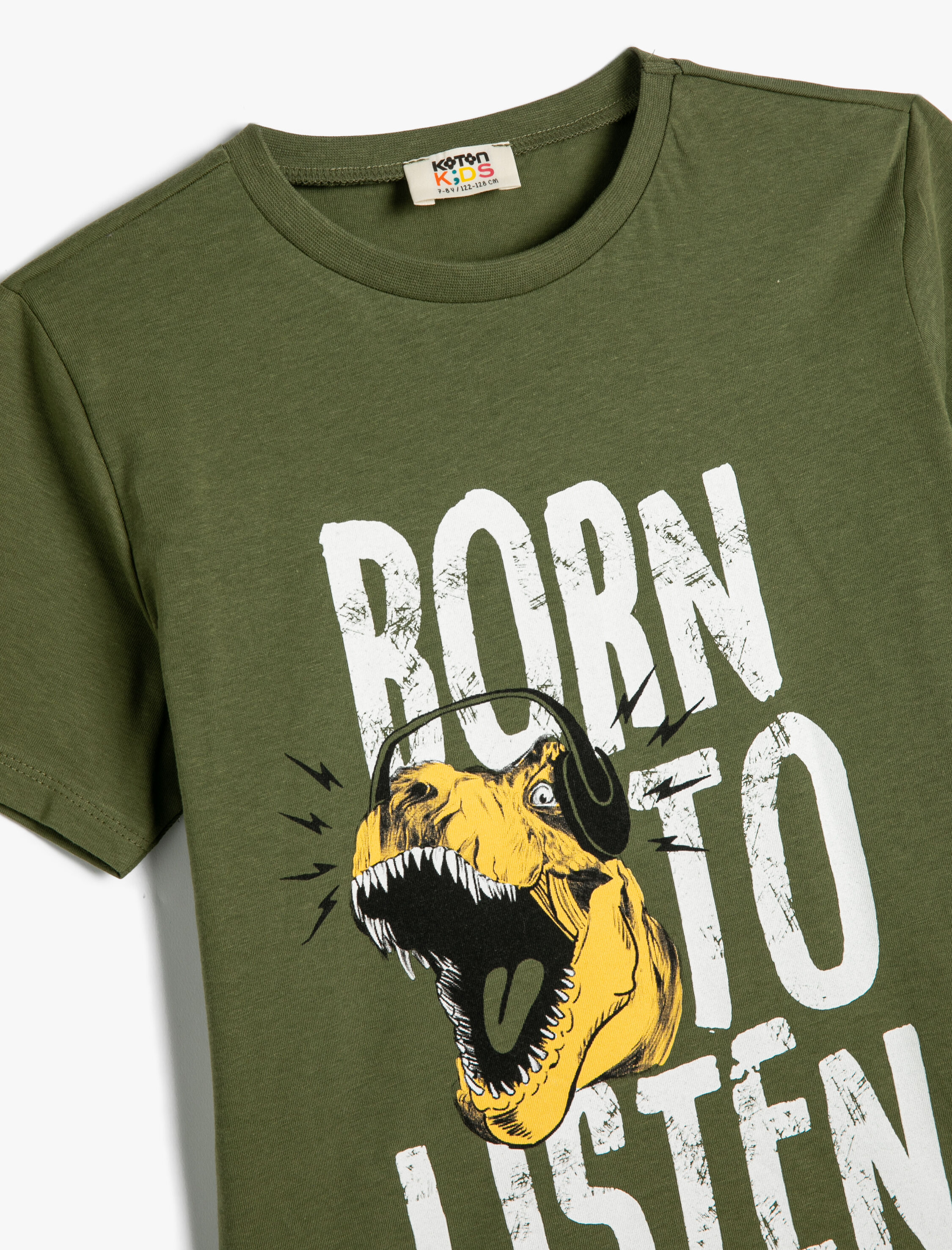  Erkek Çocuk Dinozorlu Tişört Kısa Kollu Bisiklet Yaka Pamuklu