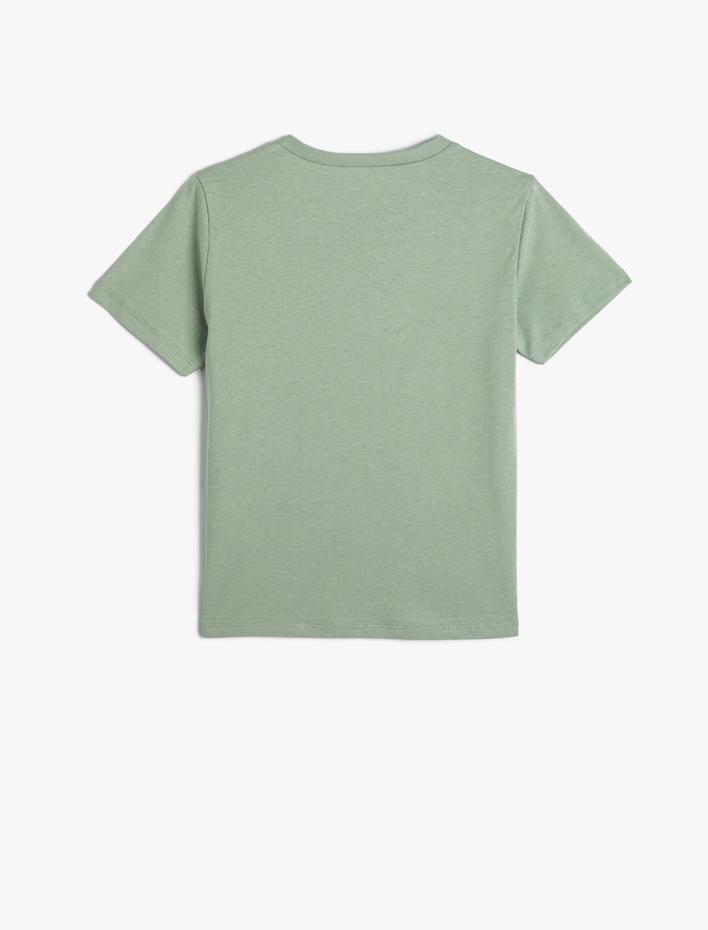 Erkek Çocuk Tişört Slogan Baskılı Kısa Kollu Bisiklet Yaka Pamuklu