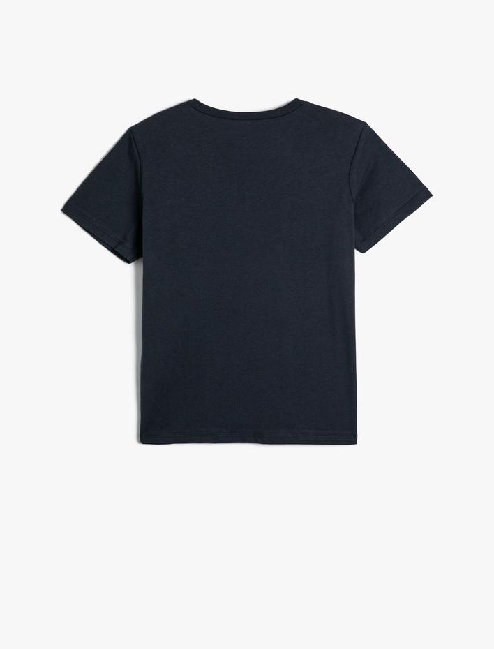 Erkek Çocuk Tişört Slogan Baskılı Kısa Kollu Bisiklet Yaka Pamuklu