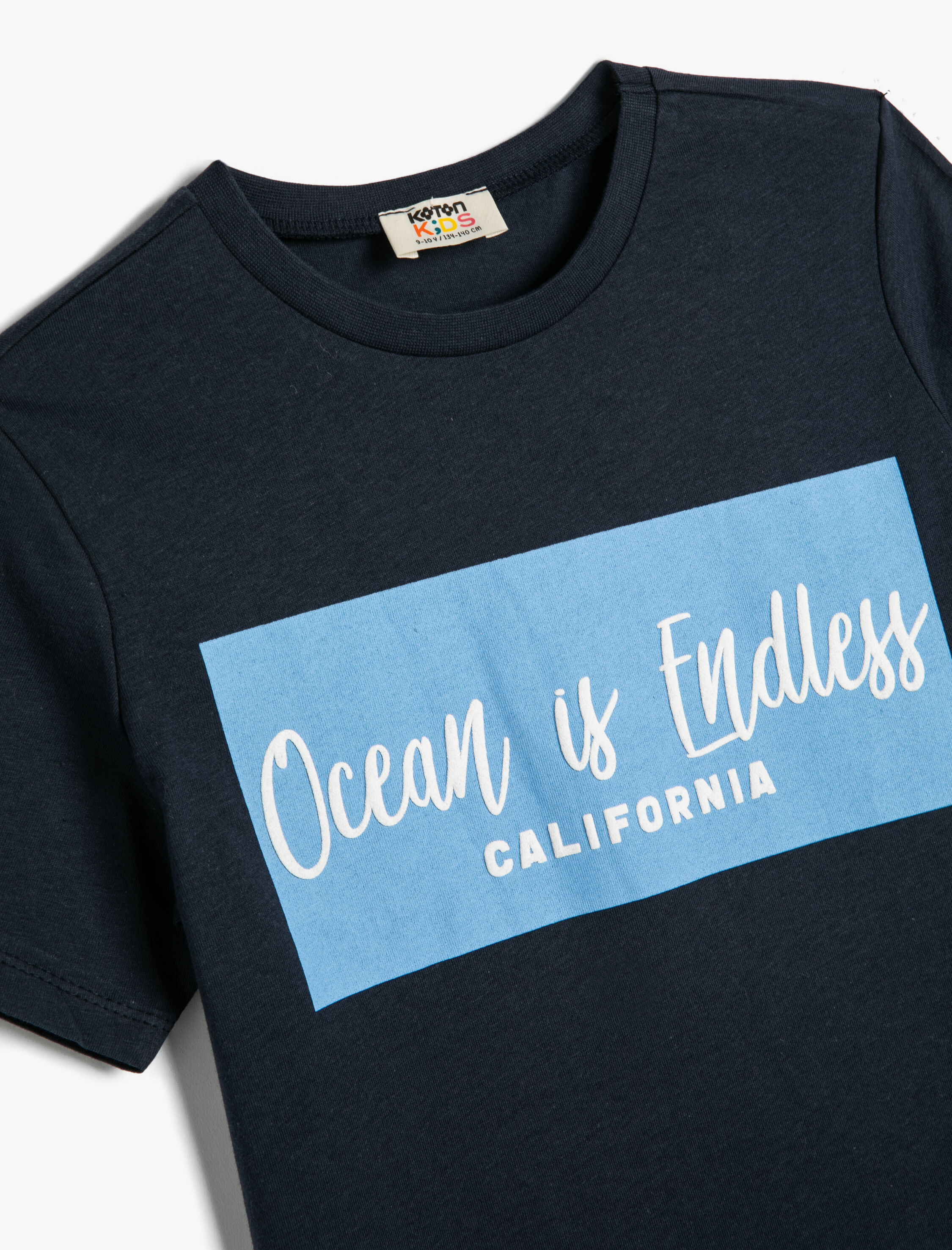  Erkek Çocuk Tişört Slogan Baskılı Kısa Kollu Bisiklet Yaka Pamuklu