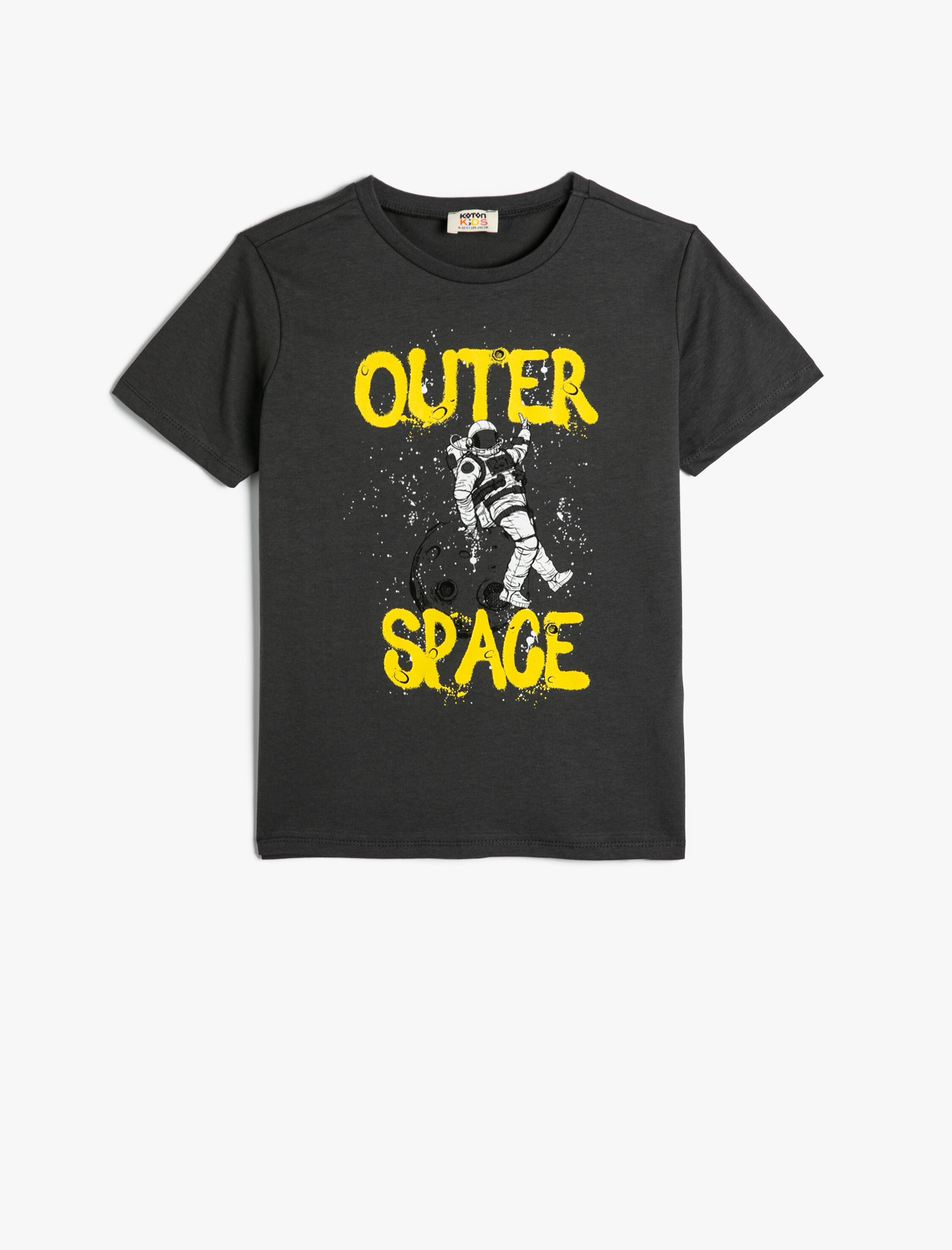  Erkek Çocuk Uzay Temalı Tişört Kısa Kollu Bisiklet Yaka Pamuklu