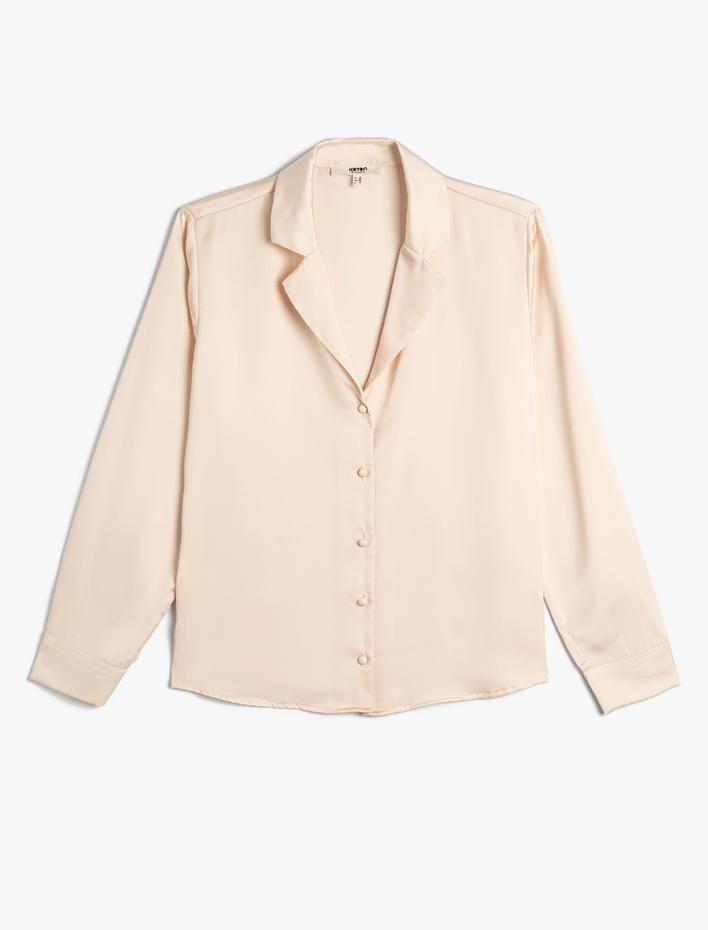  Saten Gömlek Uzun Kolllu Düğmeli Regular Fit