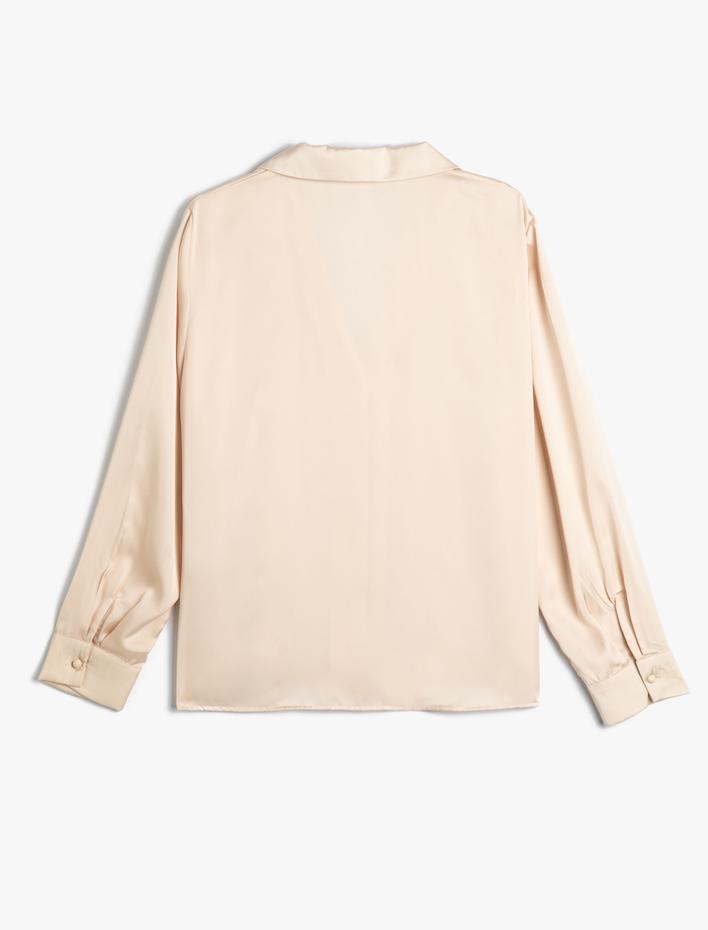  Saten Gömlek Uzun Kolllu Düğmeli Regular Fit