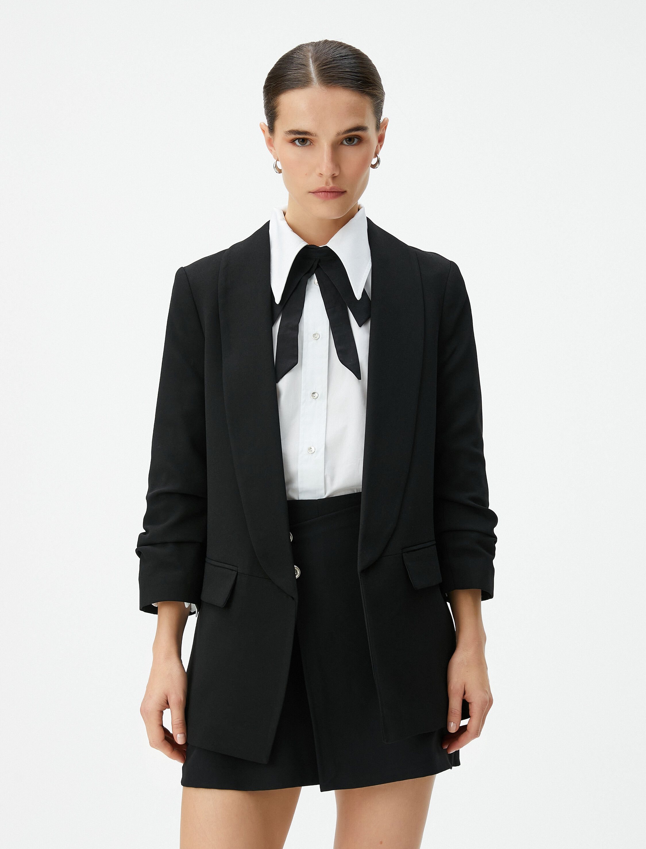   Blazer Ceket Şal Yaka Cepli Regular Fit