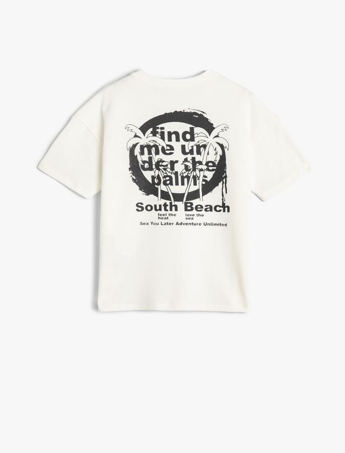 Erkek Çocuk Tişört Slogan Baskılı Kısa Kollu Bisiklet Yaka Pamuklu