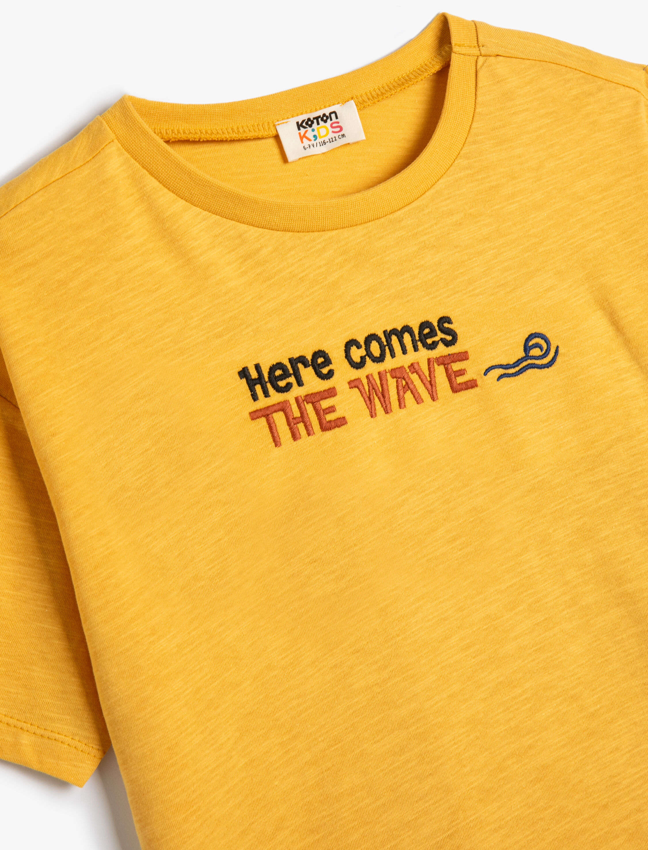  Erkek Çocuk Tişört Slogan Baskılı Kısa Kollu Bisiklet Yaka Pamuklu