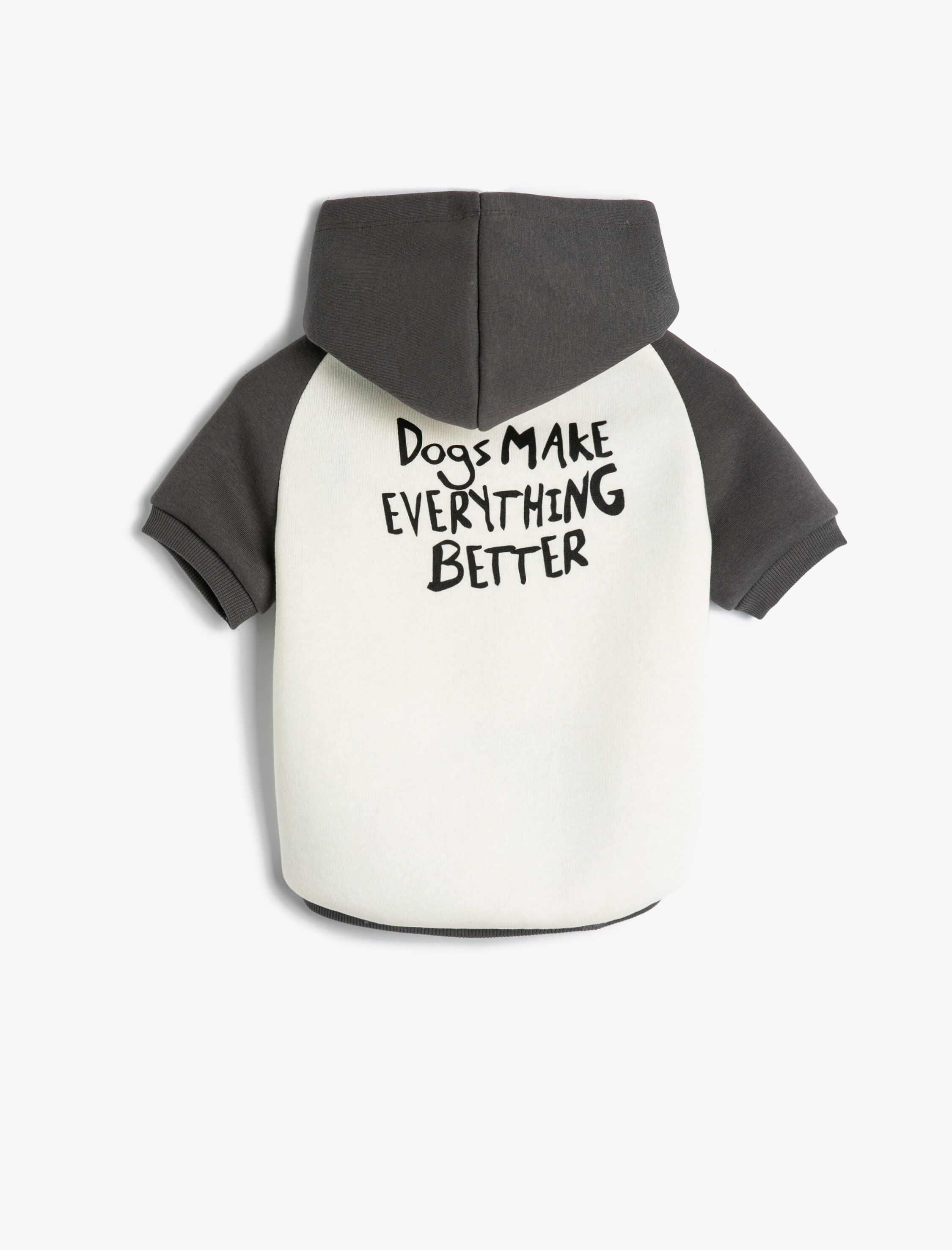   Şardonlu Kapşonlu Köpek Sweatshirt Renk Bloklu Baskılı Pamuk Karışımlı Antibakteriyel Kumaş