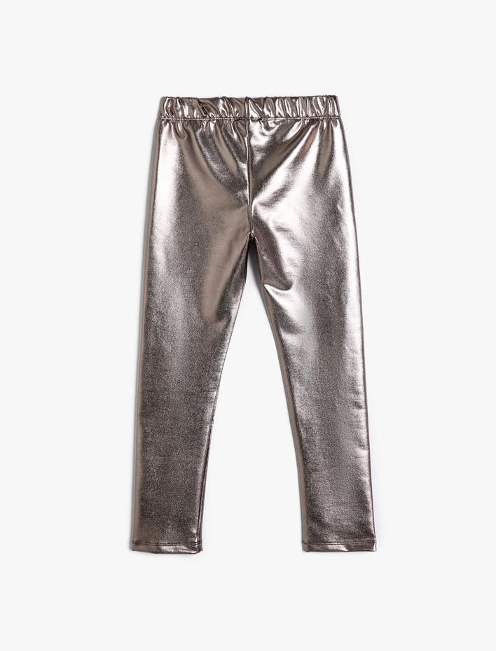 Kız Çocuk Parlak Tayt Beli Lastikli