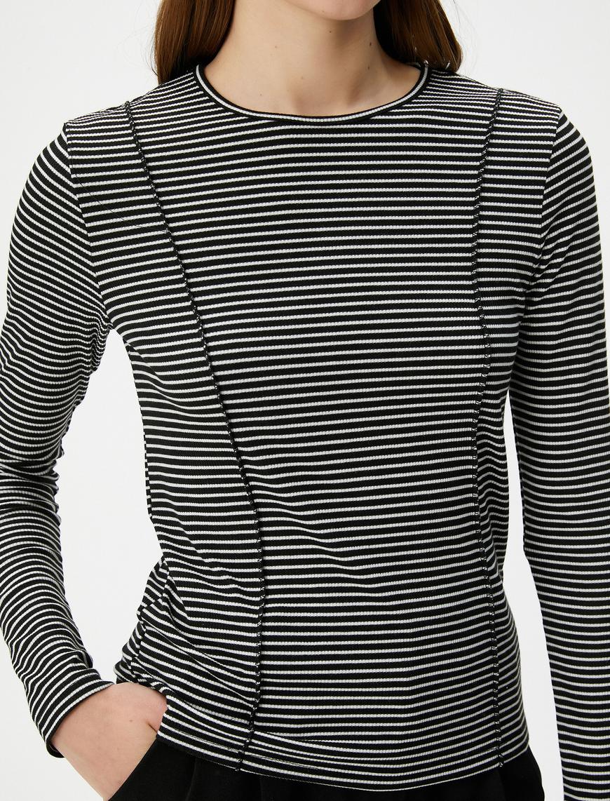   Uzun Kollu Tişört Bisiklet Yaka Slim Fit