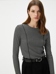 Uzun Kollu Tişört Bisiklet Yaka Slim Fit