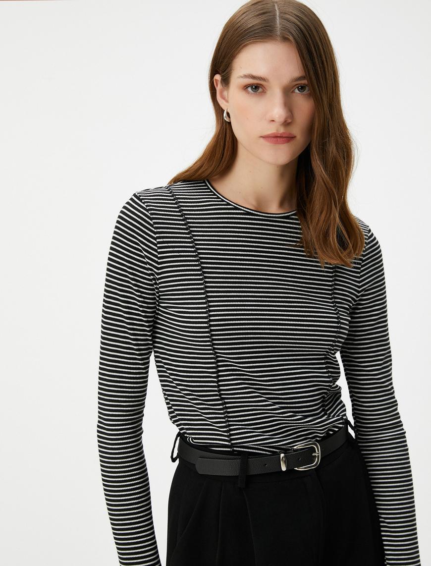   Uzun Kollu Tişört Bisiklet Yaka Slim Fit